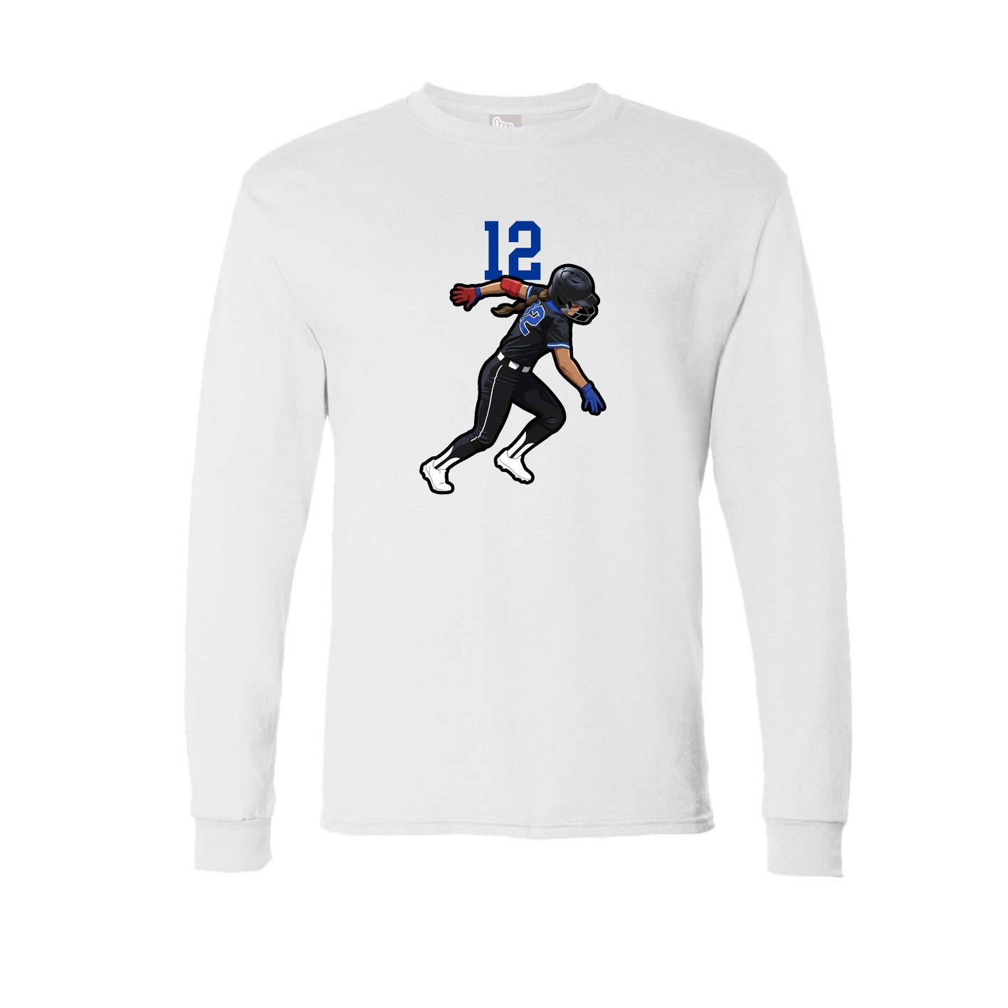 Long Sleeve Tee — Number Top in White