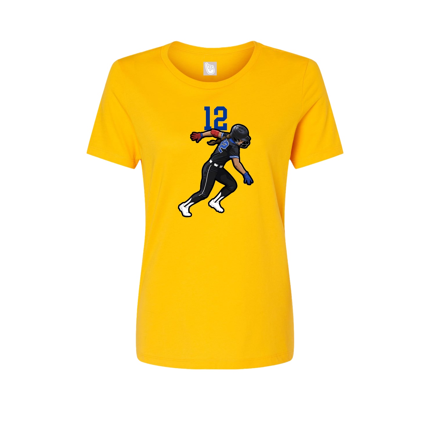 Womens Tee — Number Top in Gold