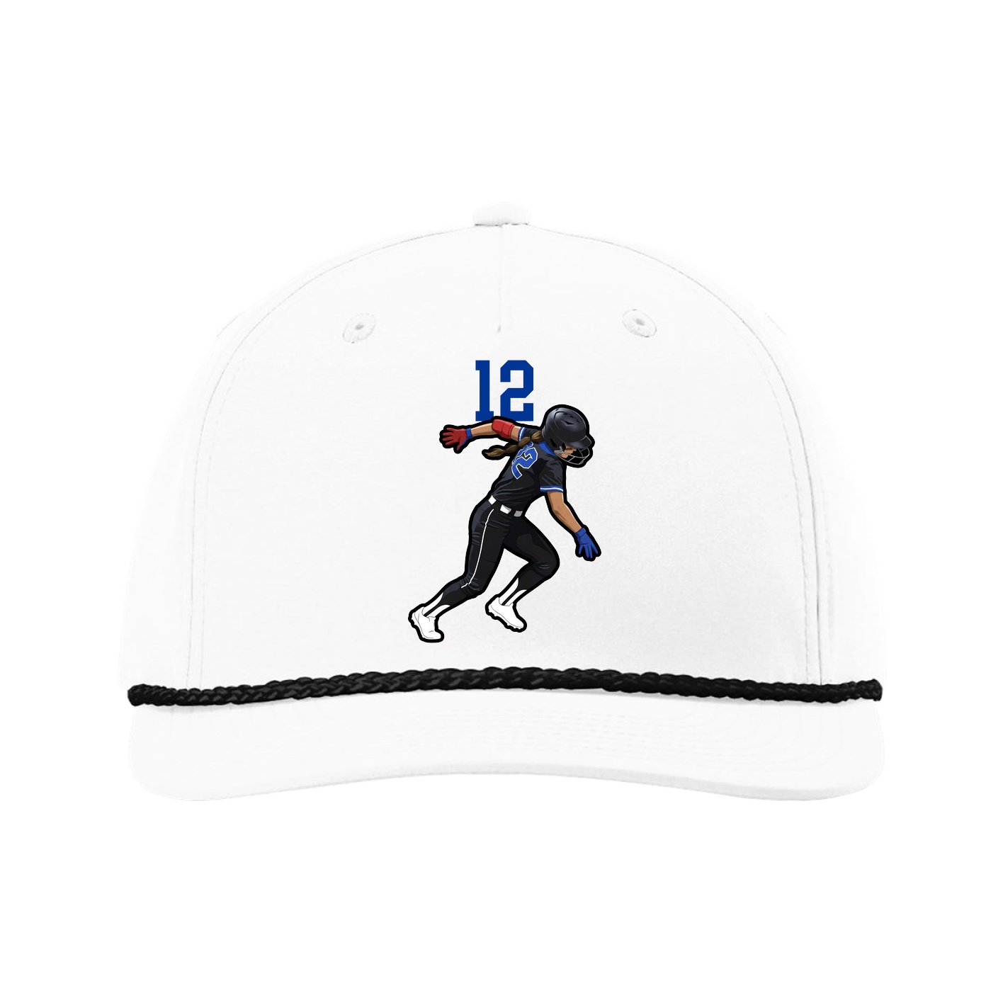 Five-Panel Classic Rope Cap — Number Top in White