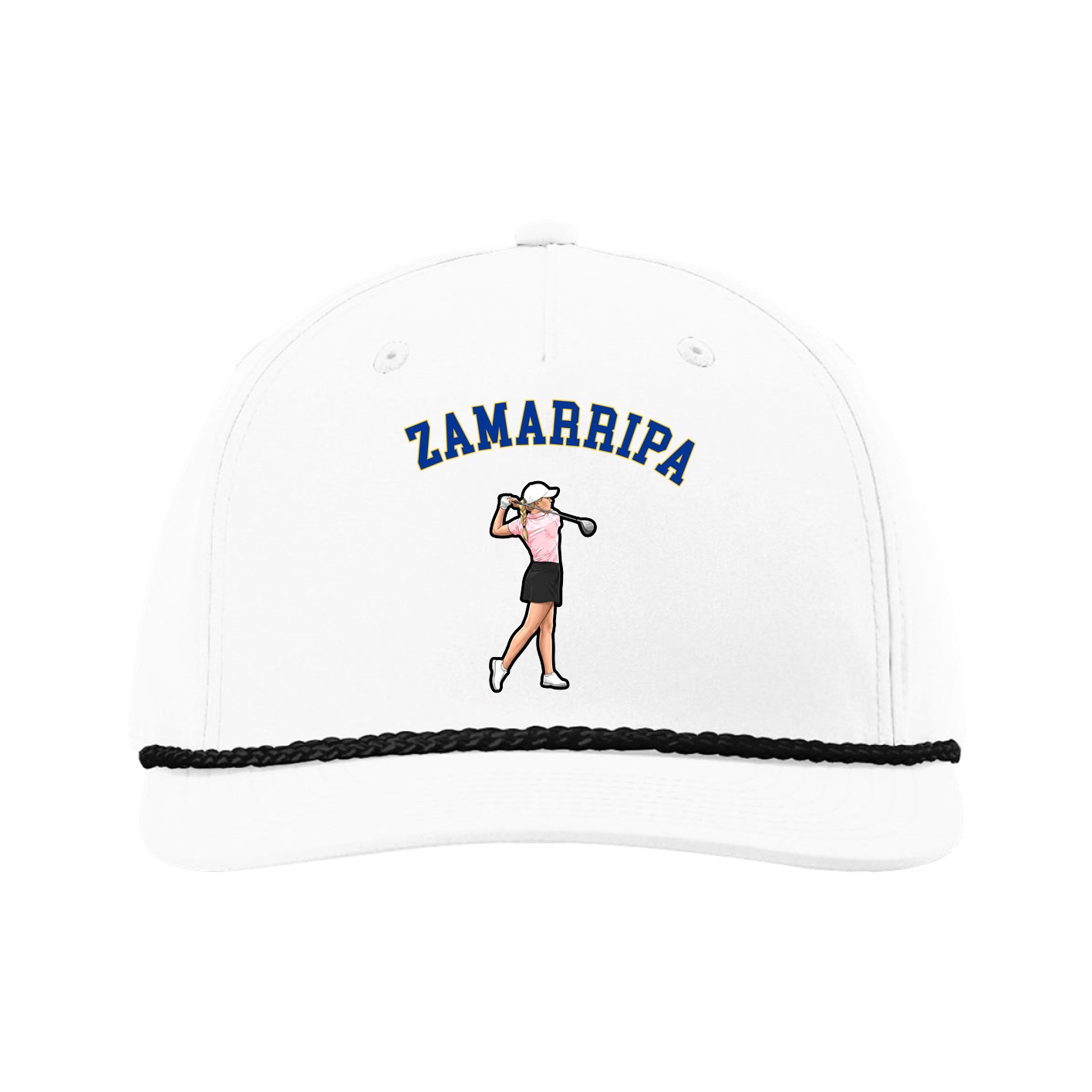 Five-Panel Classic Rope Cap — Shirsey Arch in White