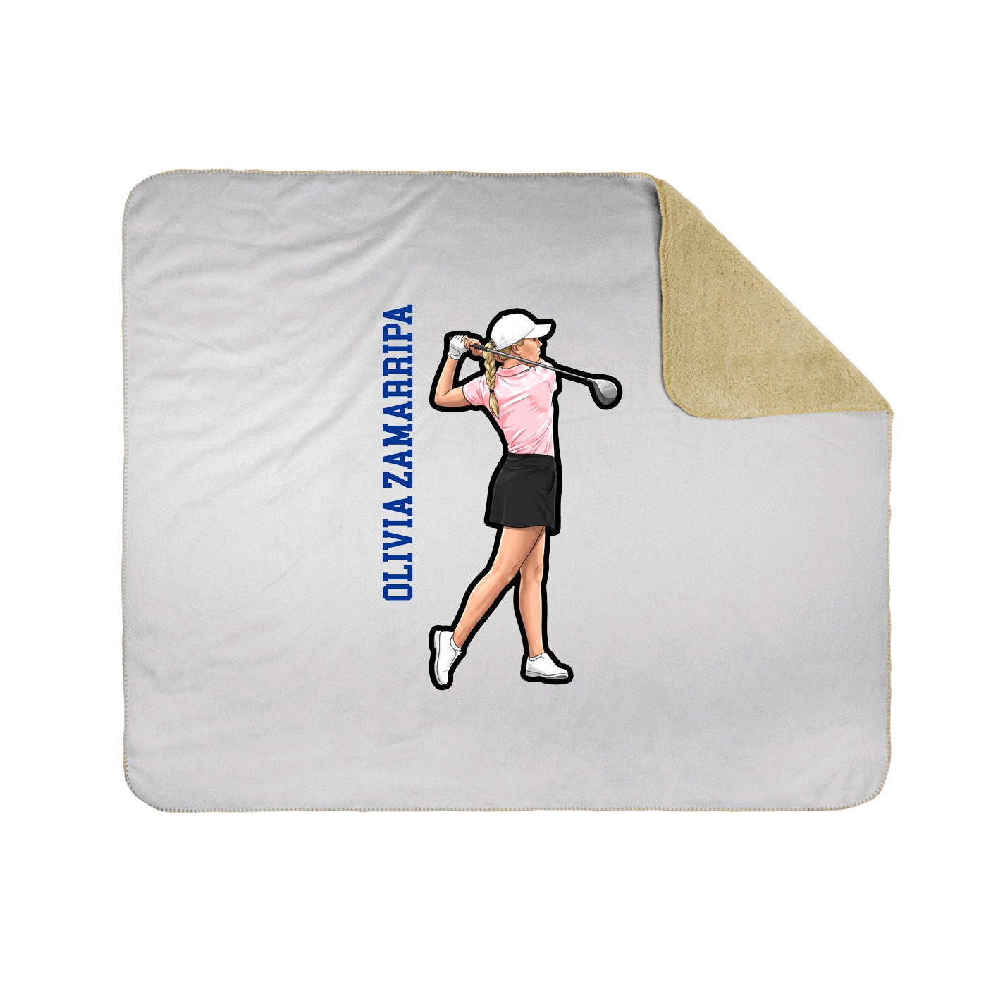 Throw Blanket — Name Vertical in White