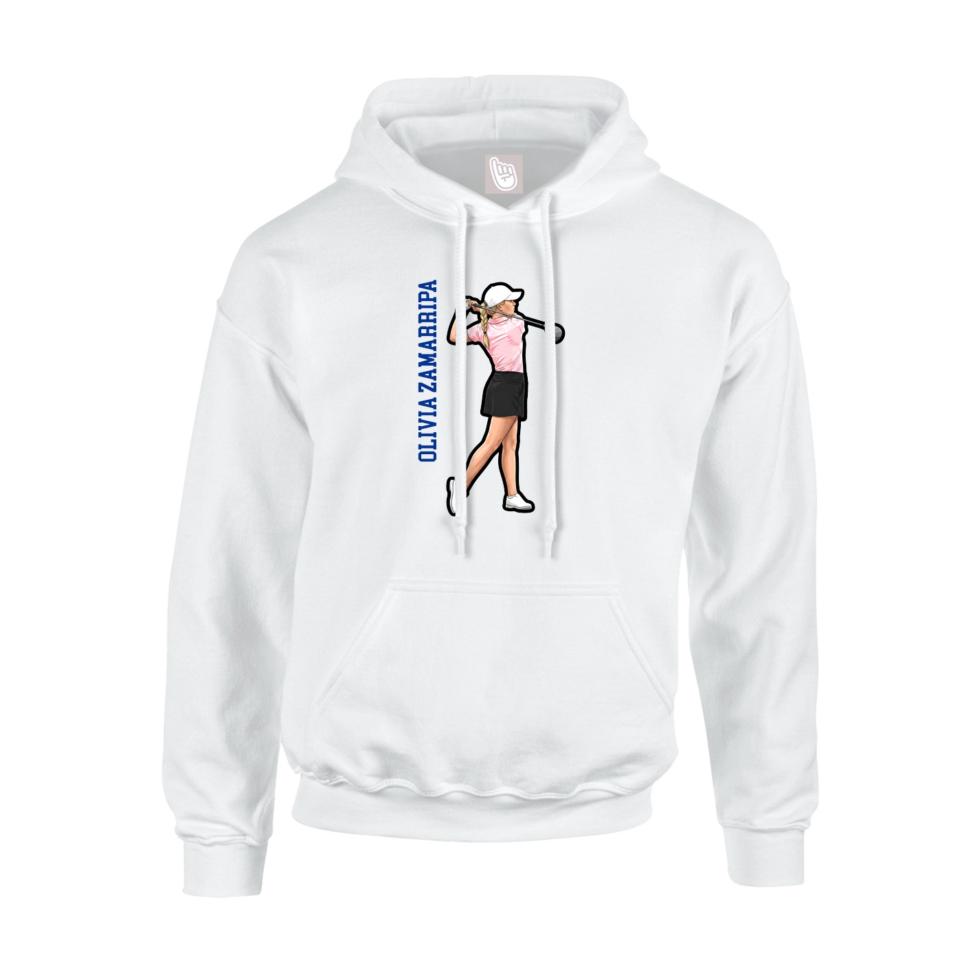 Youth Hoodie — Name Vertical in White