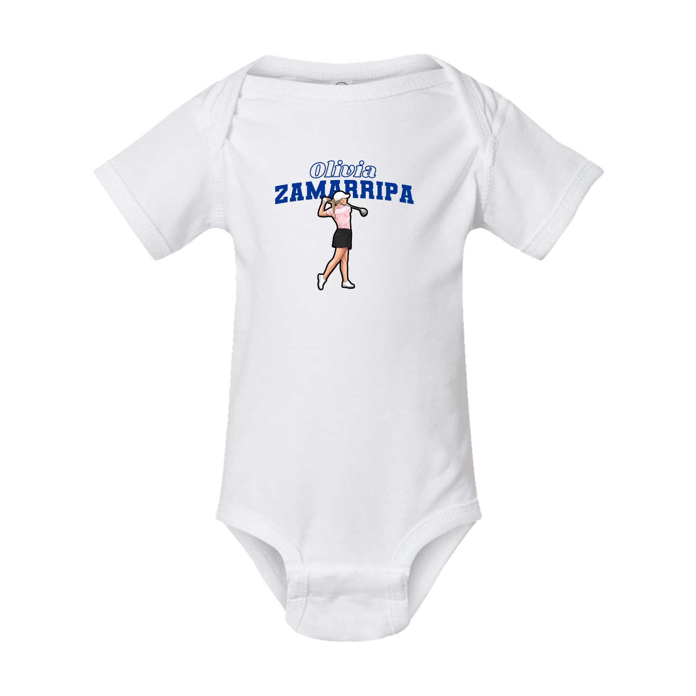 Baby Onesie — Name Arch in White