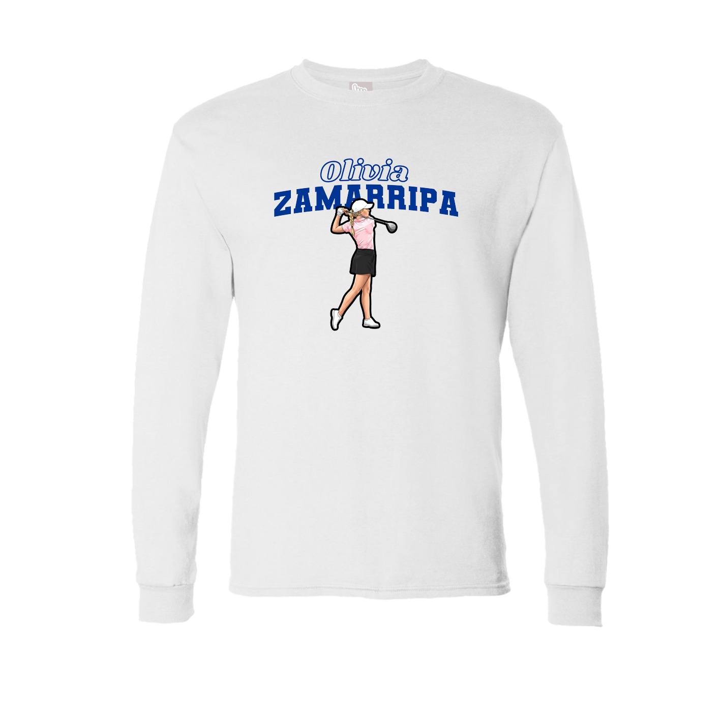 Long Sleeve Tee — Name Arch in White