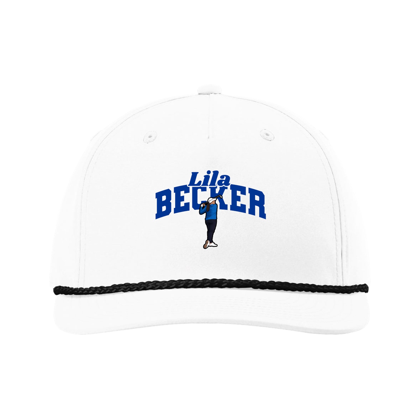 Five-Panel Classic Rope Cap — Signature Arch in White