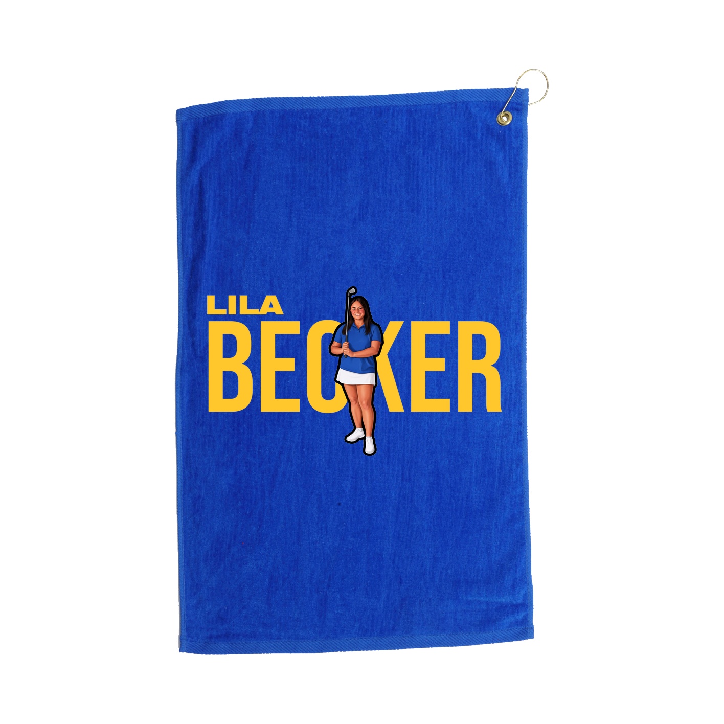 Golf Towel — Player Name in Royal