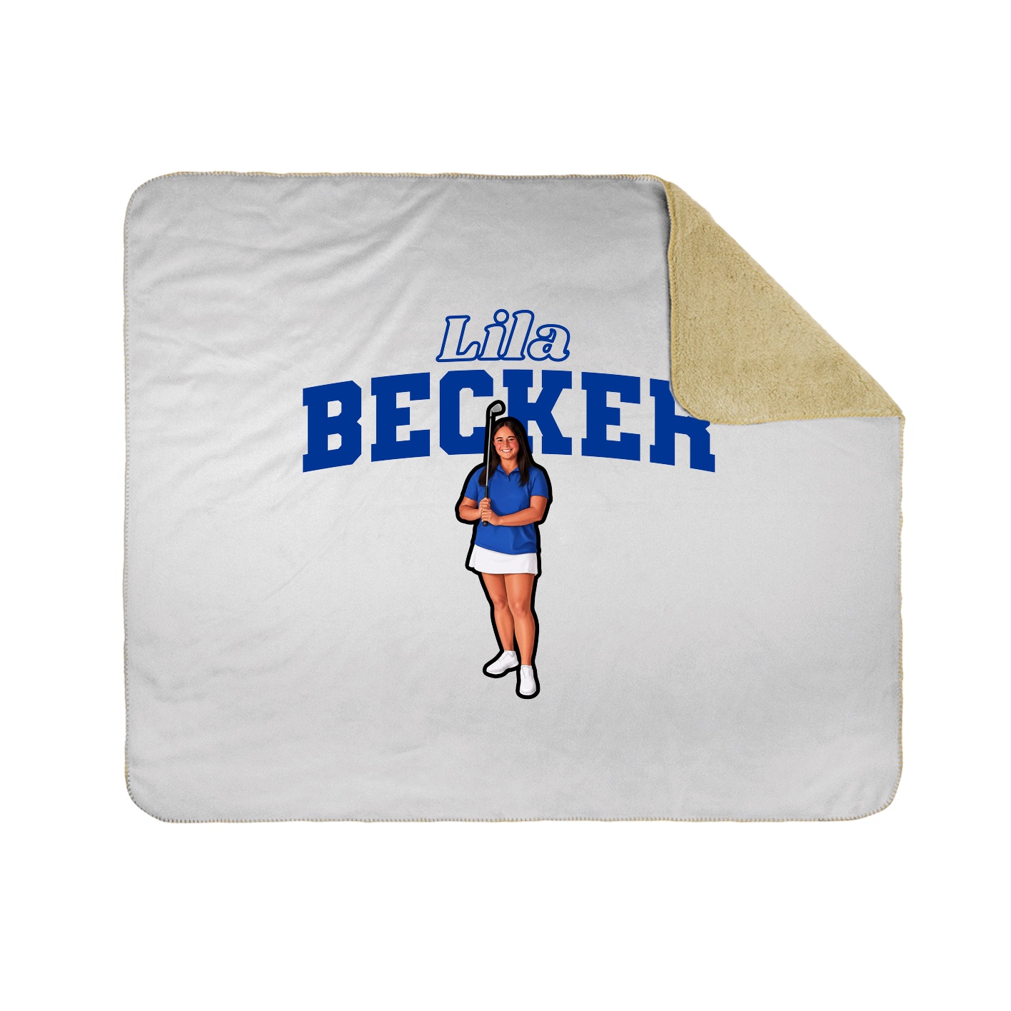 Throw Blanket — Name Arch in White