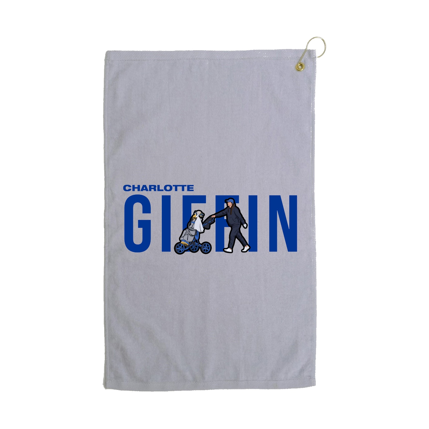 Golf Towel — Player Name in Grey
