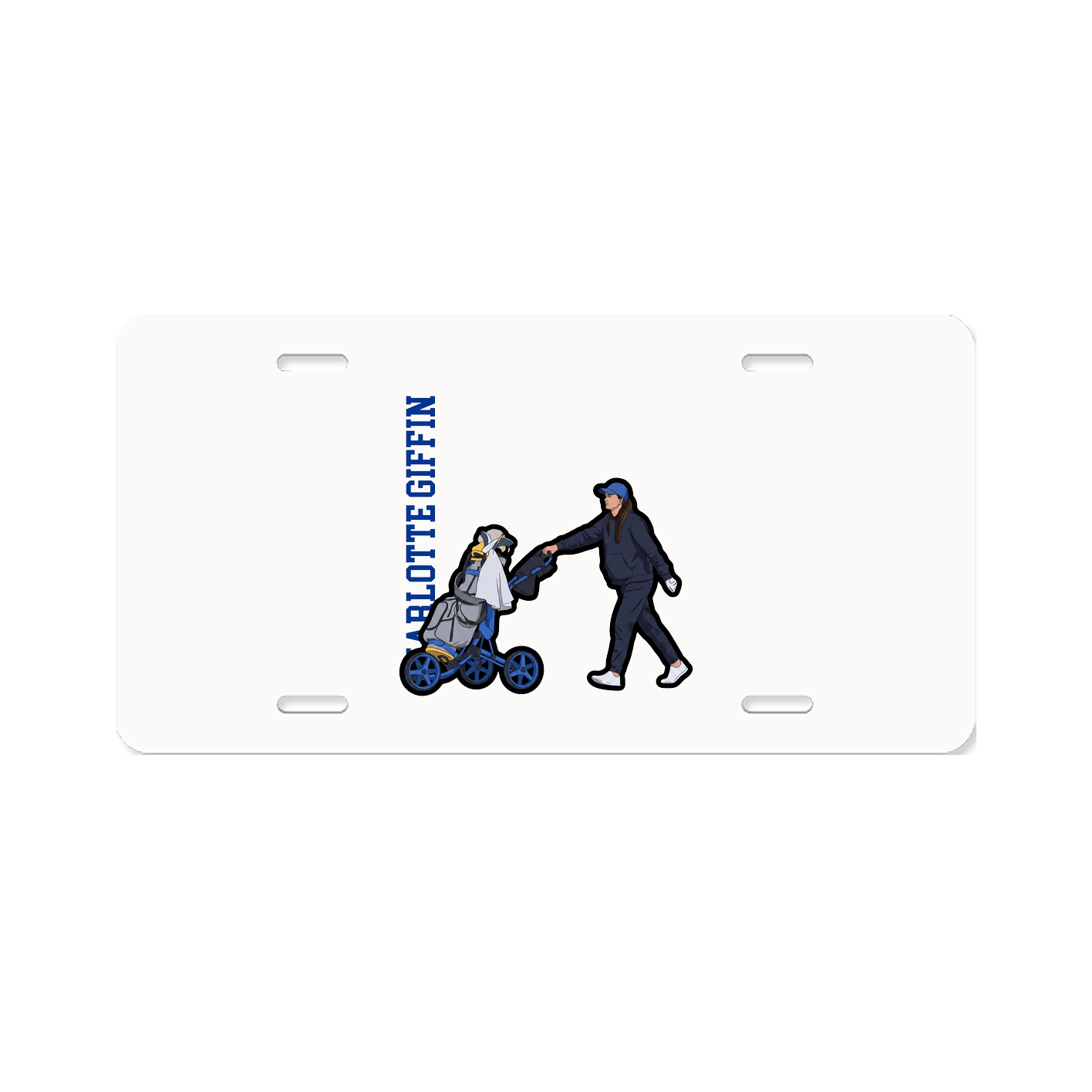 License Plate — Name Vertical in Classic