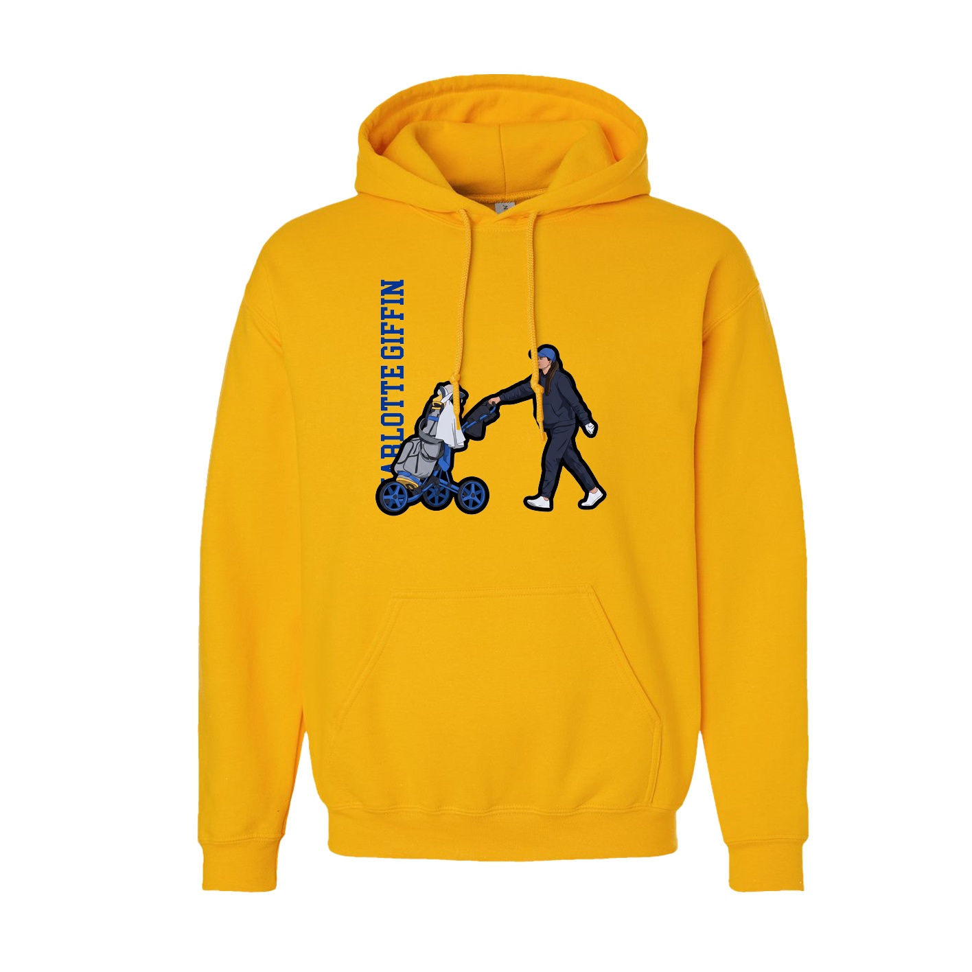 Hoodie — Name Vertical in Gold