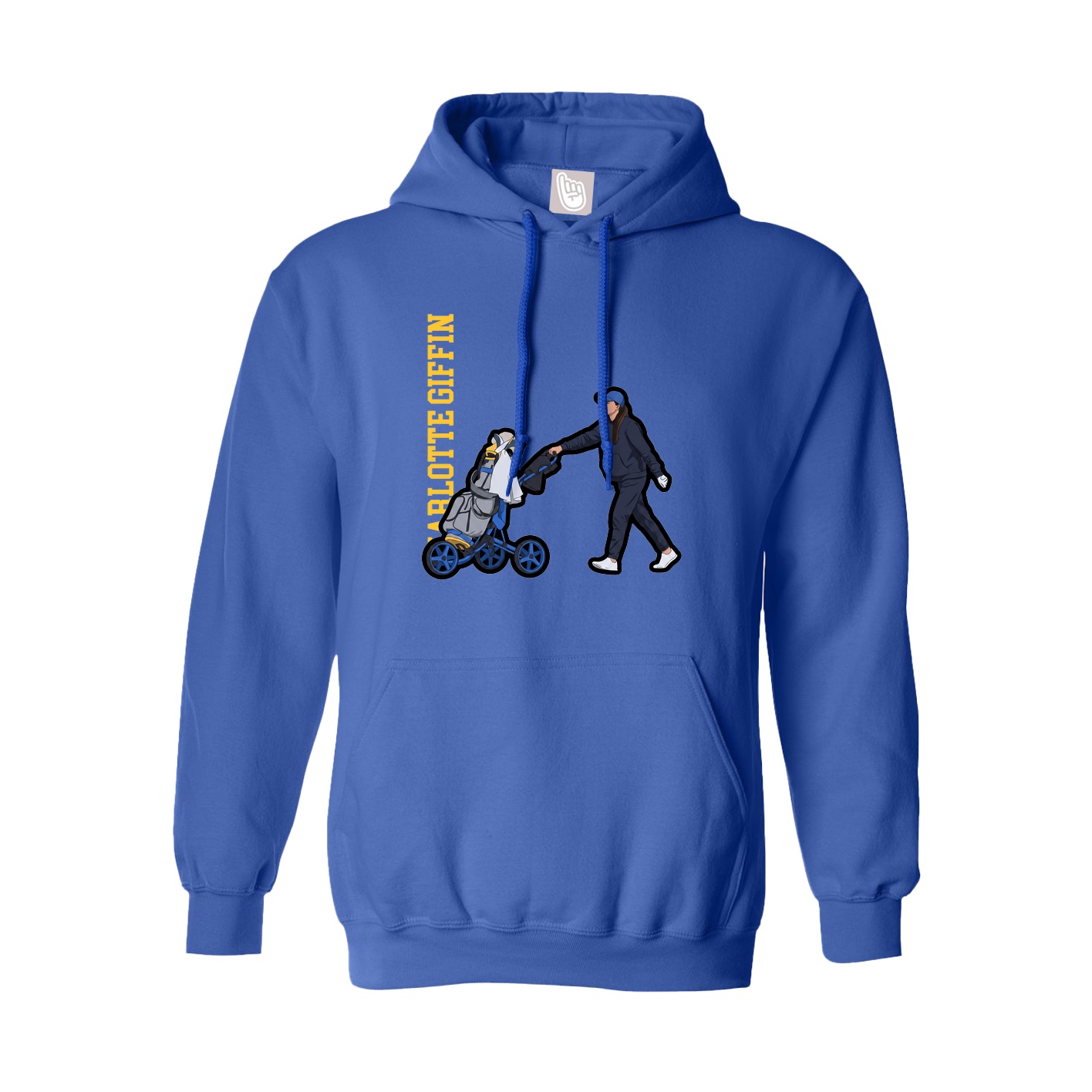 Youth Hoodie — Name Vertical in Royal