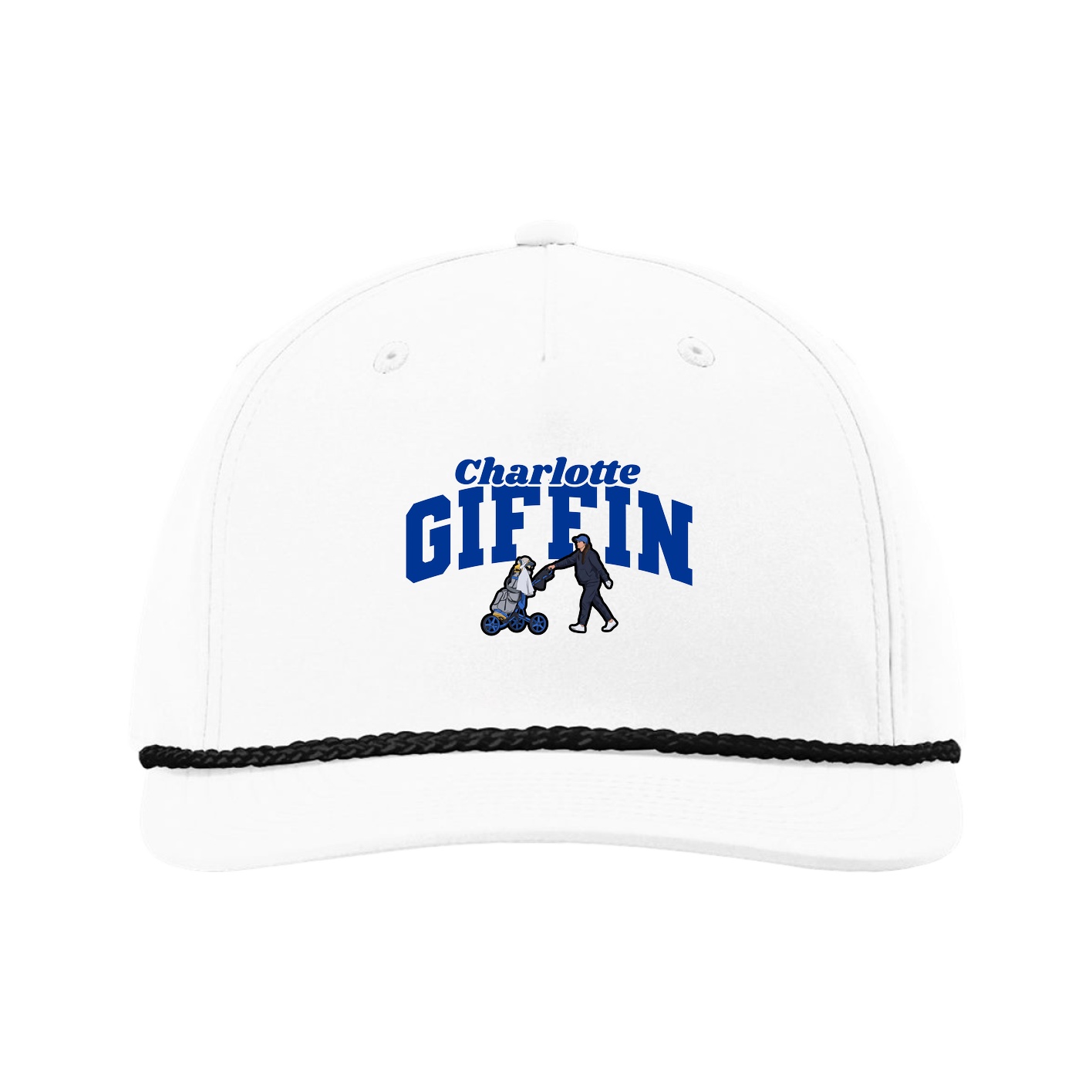Five-Panel Classic Rope Cap — Signature Arch in White