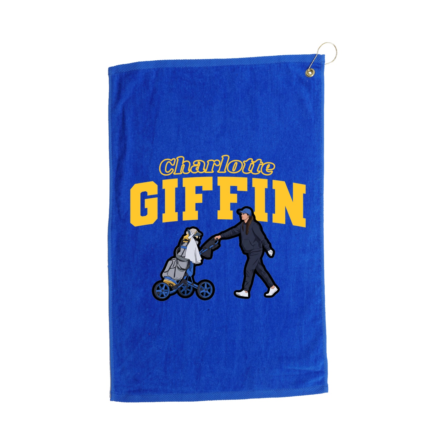 Golf Towel — Name Arch in Royal