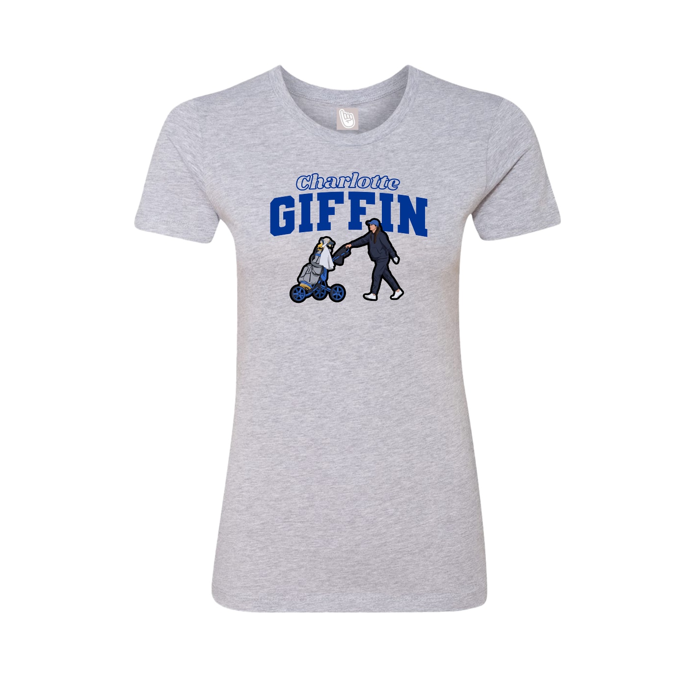 Fitted Women's Tee — Name Arch in Grey