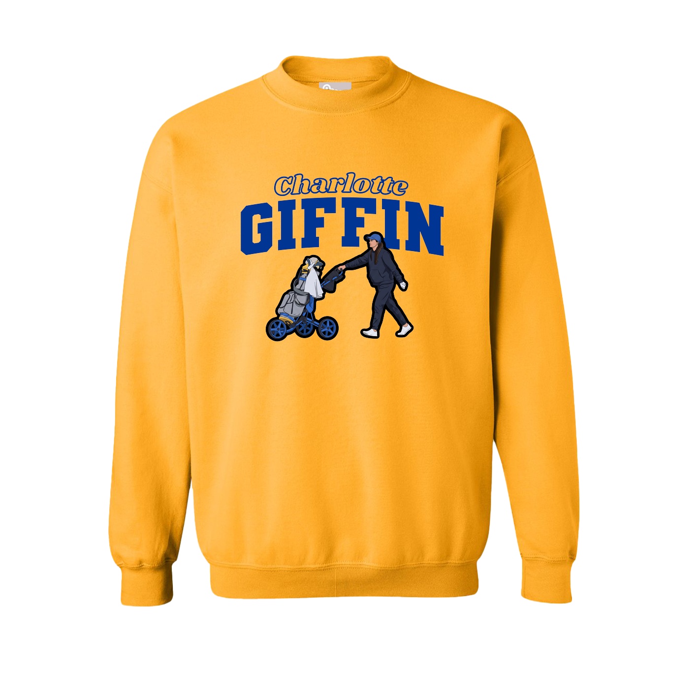Fleece Crew — Name Arch in Gold