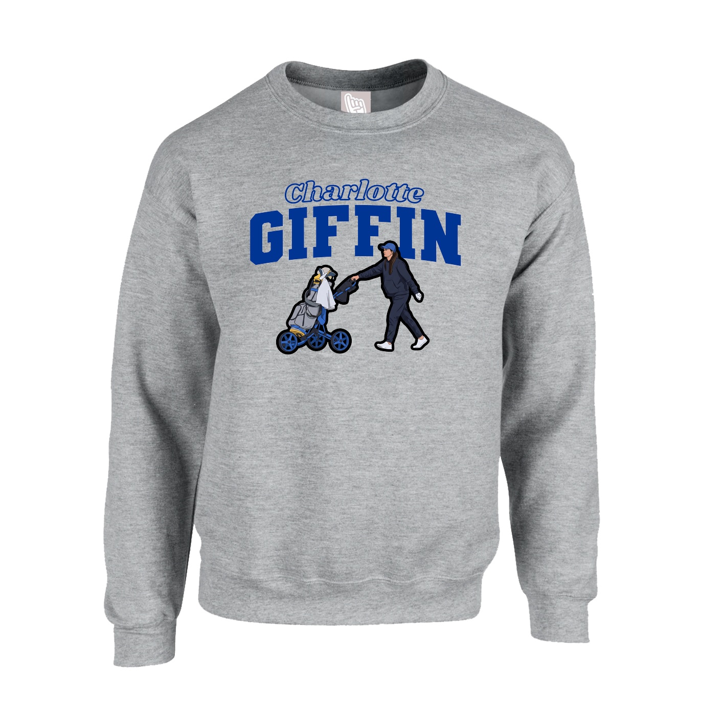 Fleece Crew — Name Arch in Grey