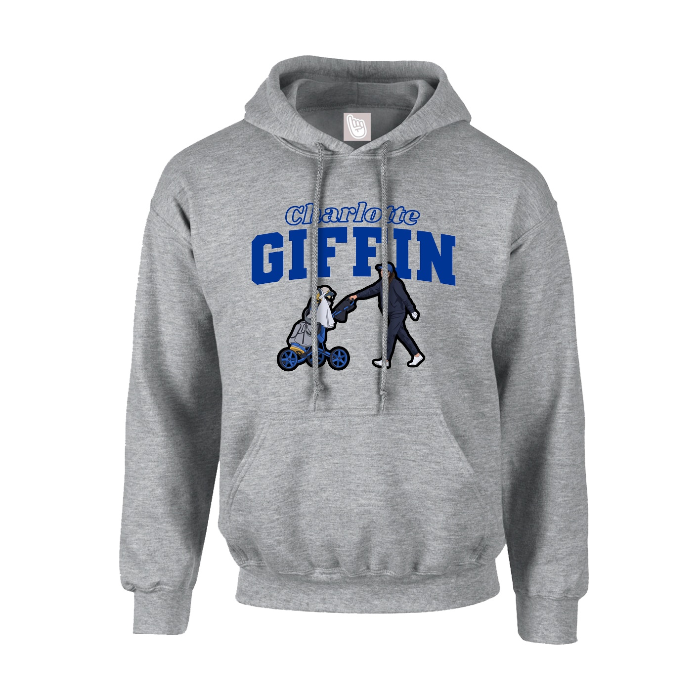 Youth Hoodie — Name Arch in Grey