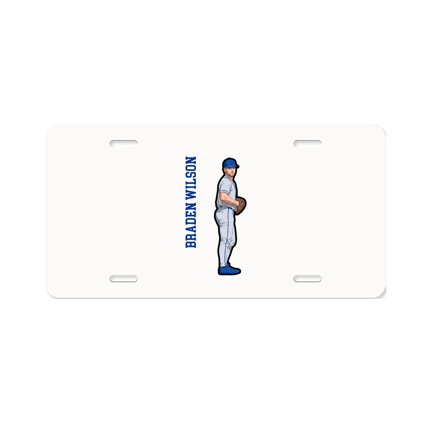 License Plate — Name Vertical in Classic