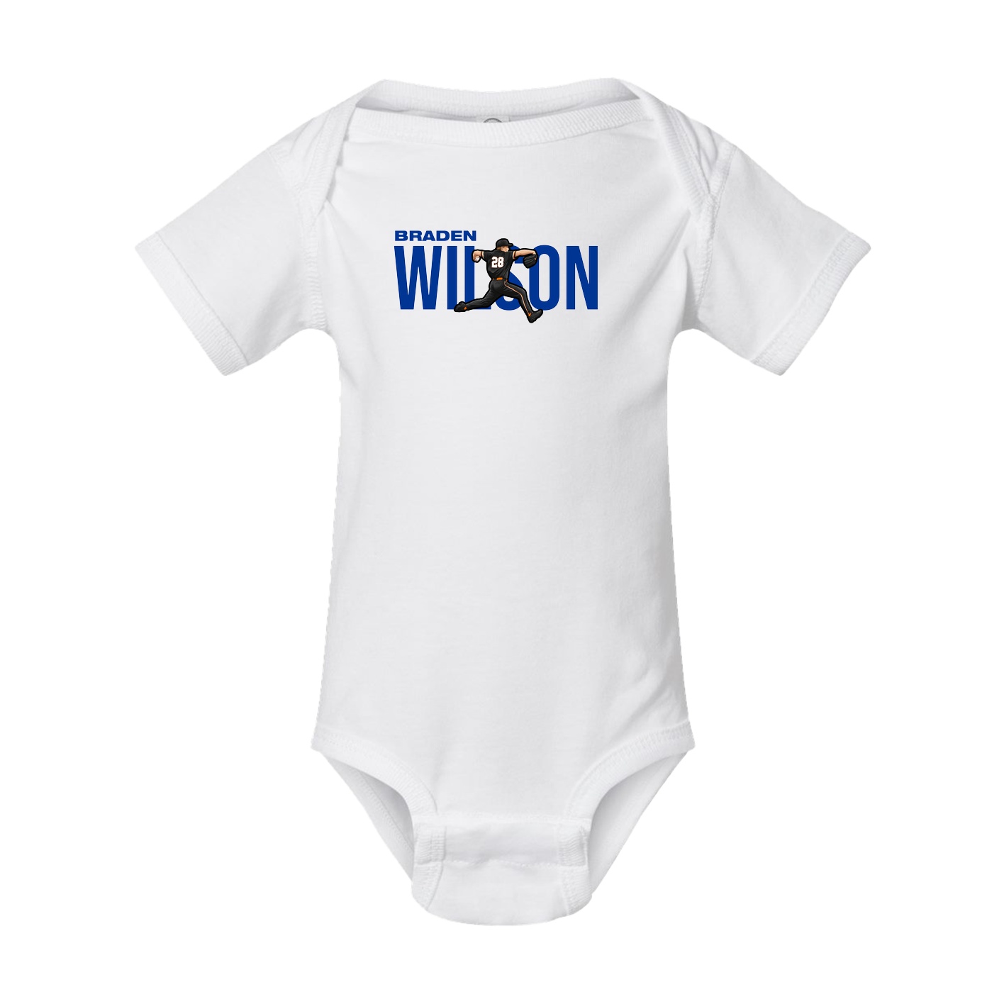 Baby Onesie — Player Name in White