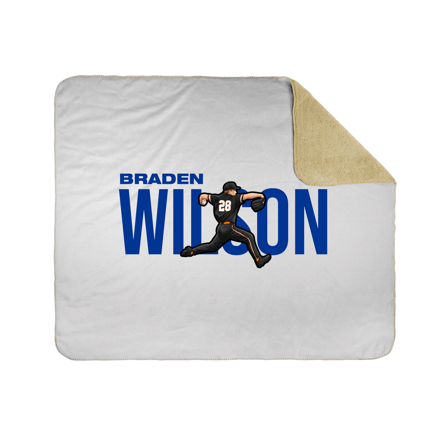 Throw Blanket — Player Name in White