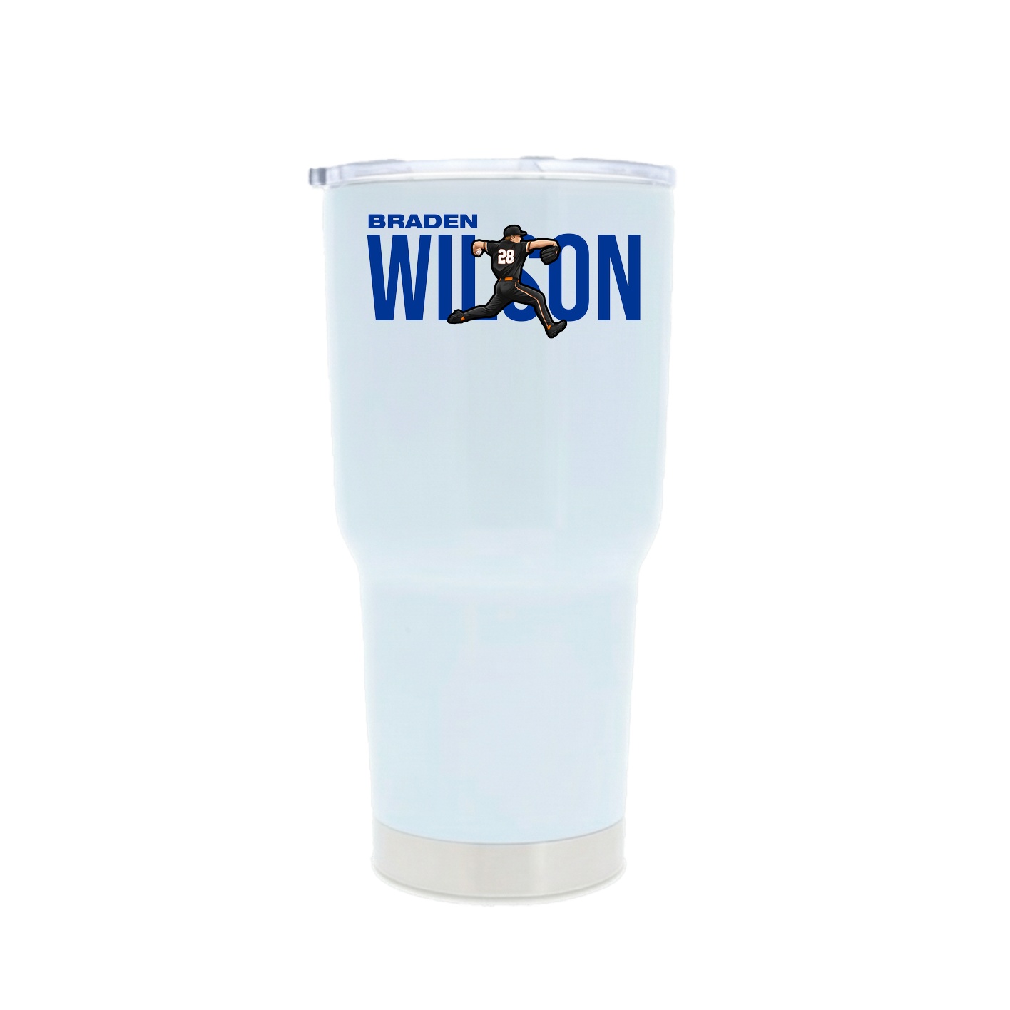 30oz Stainless Steel Tumbler — Player Name in White