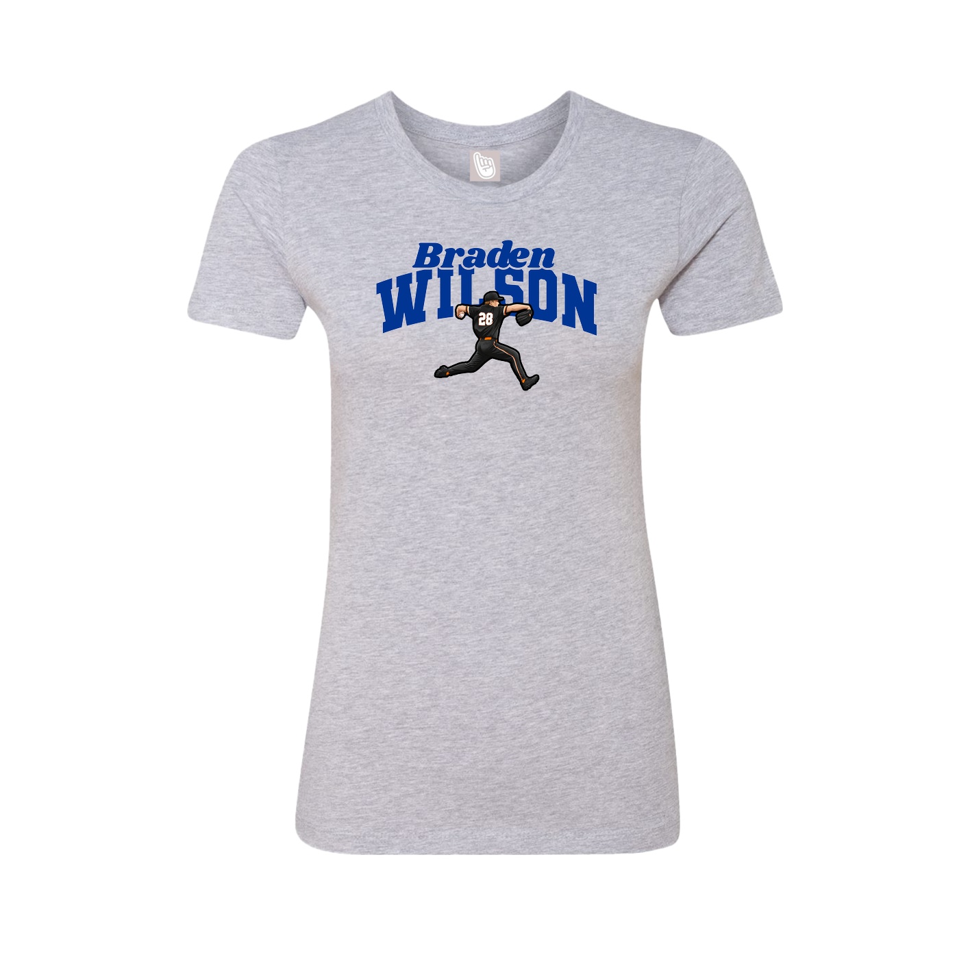 Fitted Women's Tee — Signature Arch in Grey