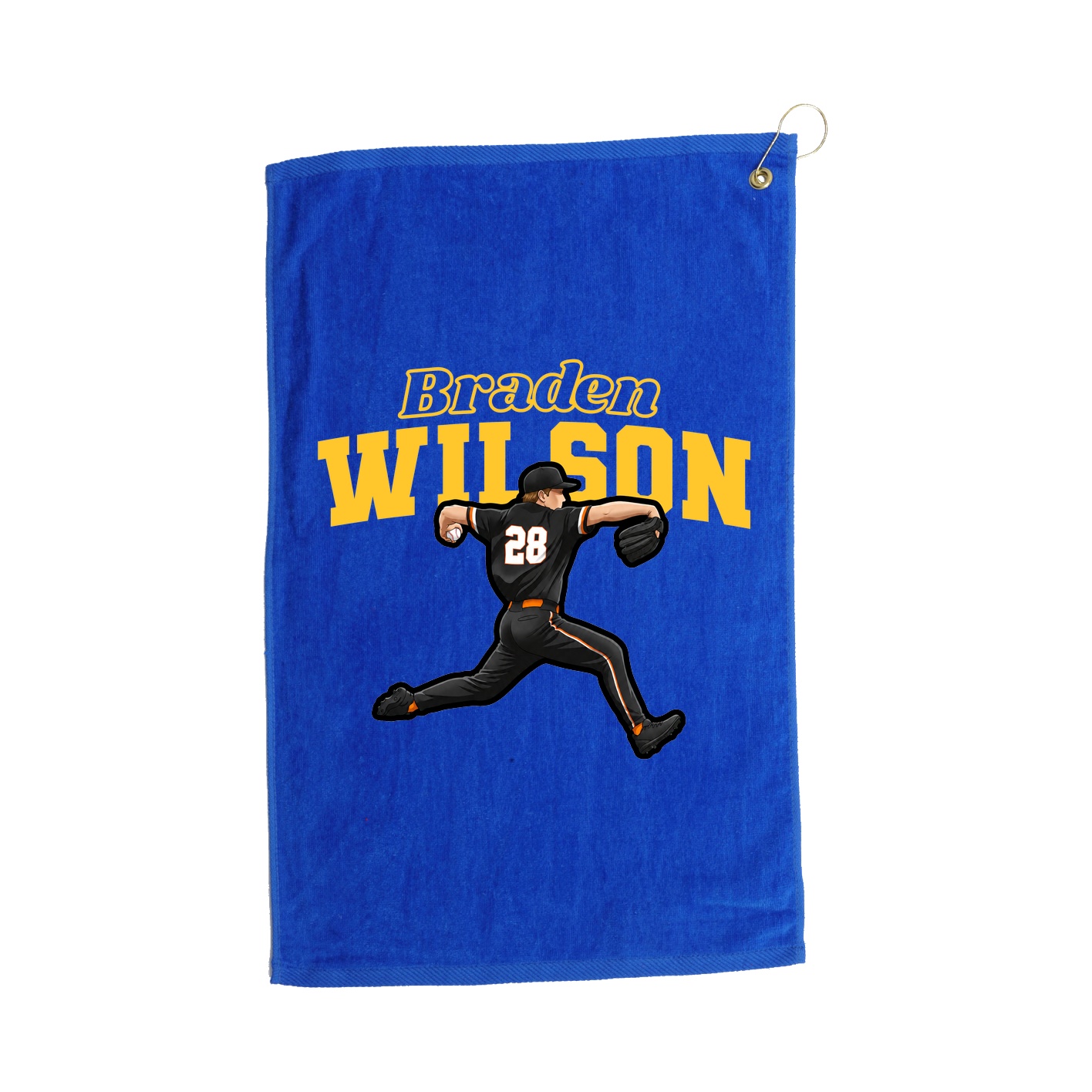 Golf Towel — Name Arch in Royal