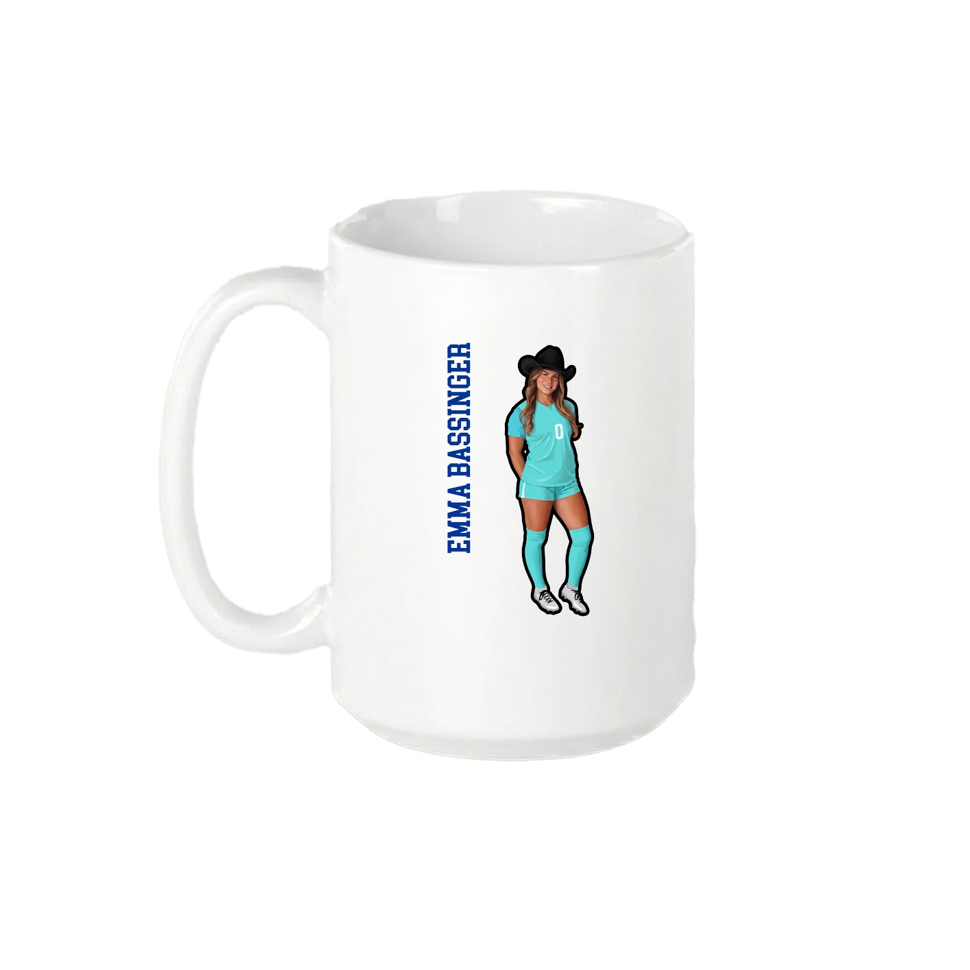 15oz Coffee Mug — Name Vertical in White