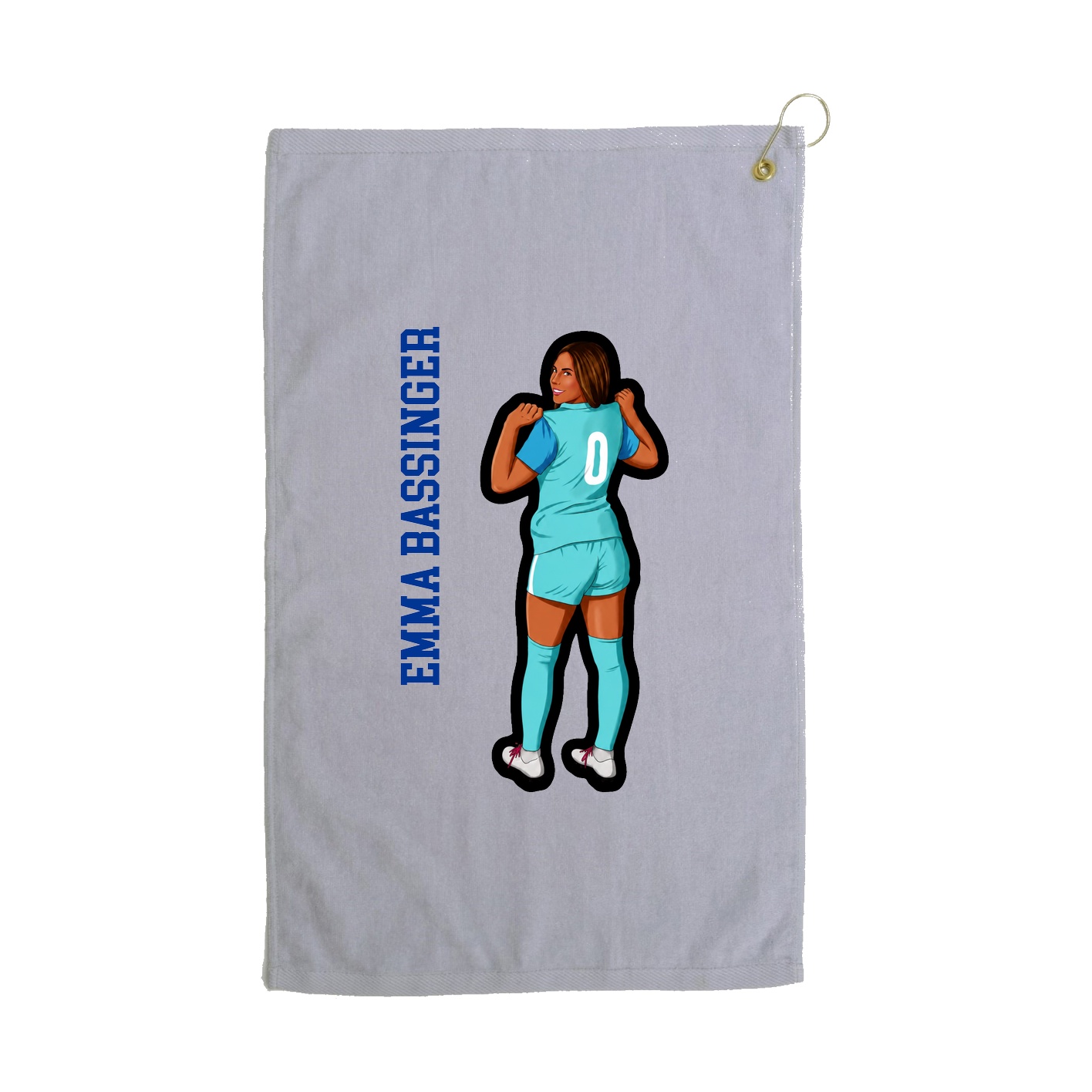 Golf Towel — Name Vertical in Grey