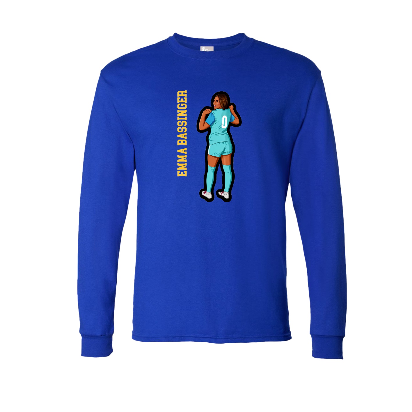 Long Sleeve Tee — Name Vertical in Royal
