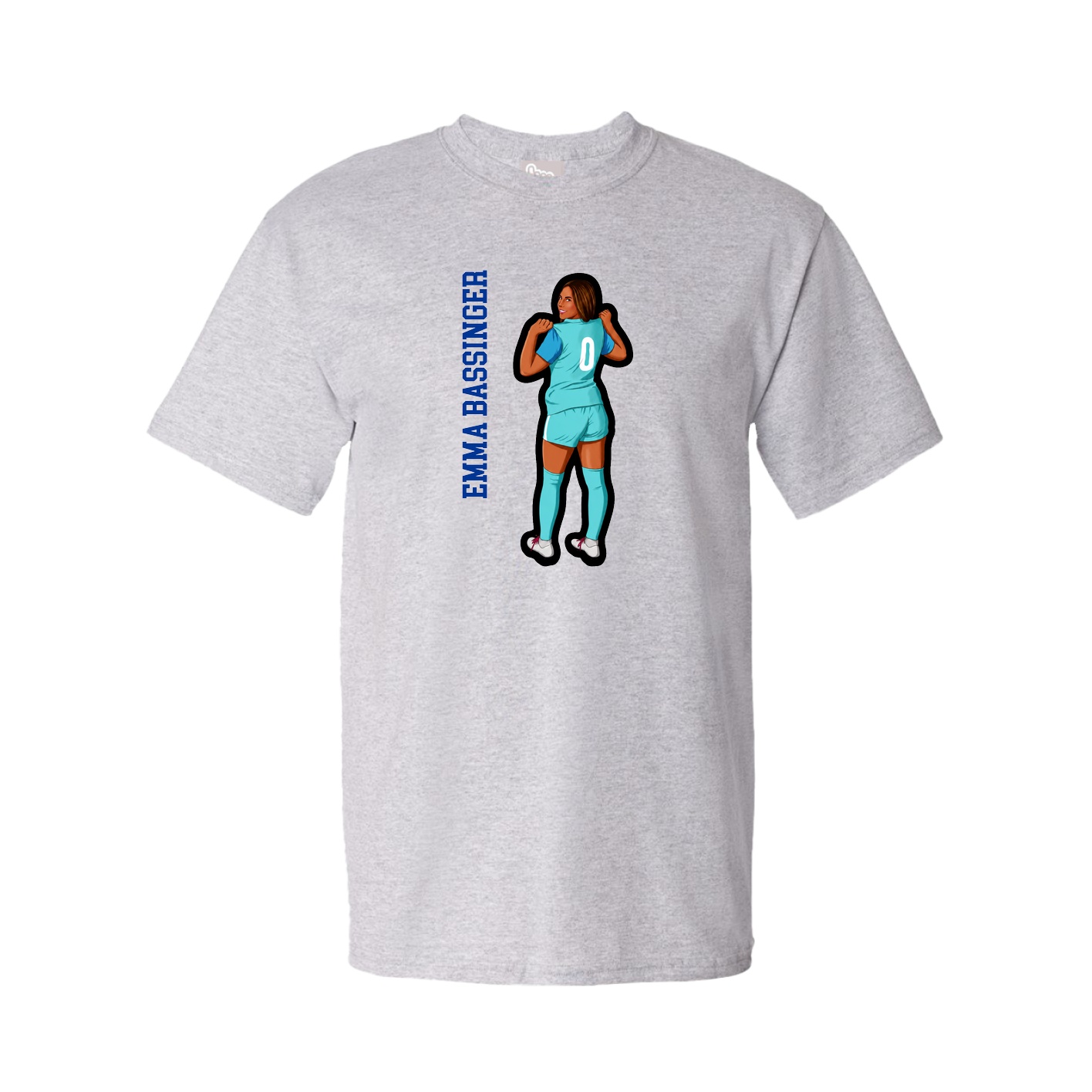 Youth Tee — Name Vertical in Grey