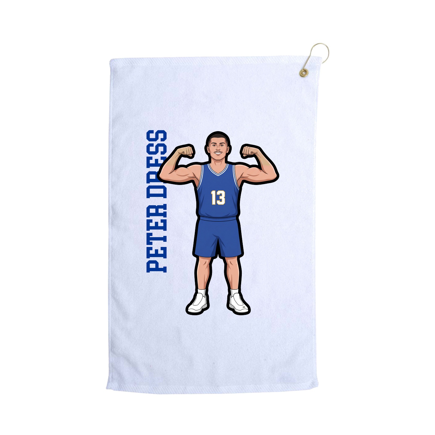 Golf Towel — Name Vertical in White
