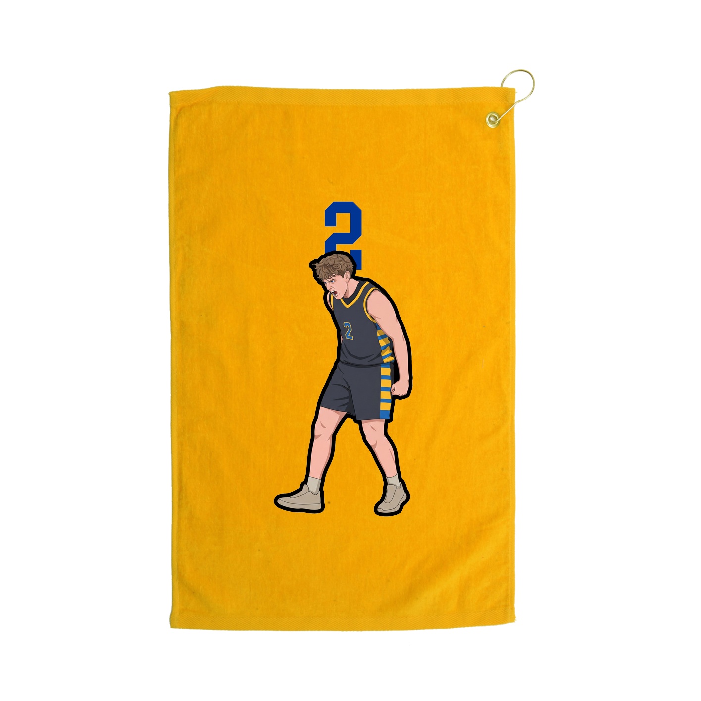 Golf Towel — Number Top in Gold