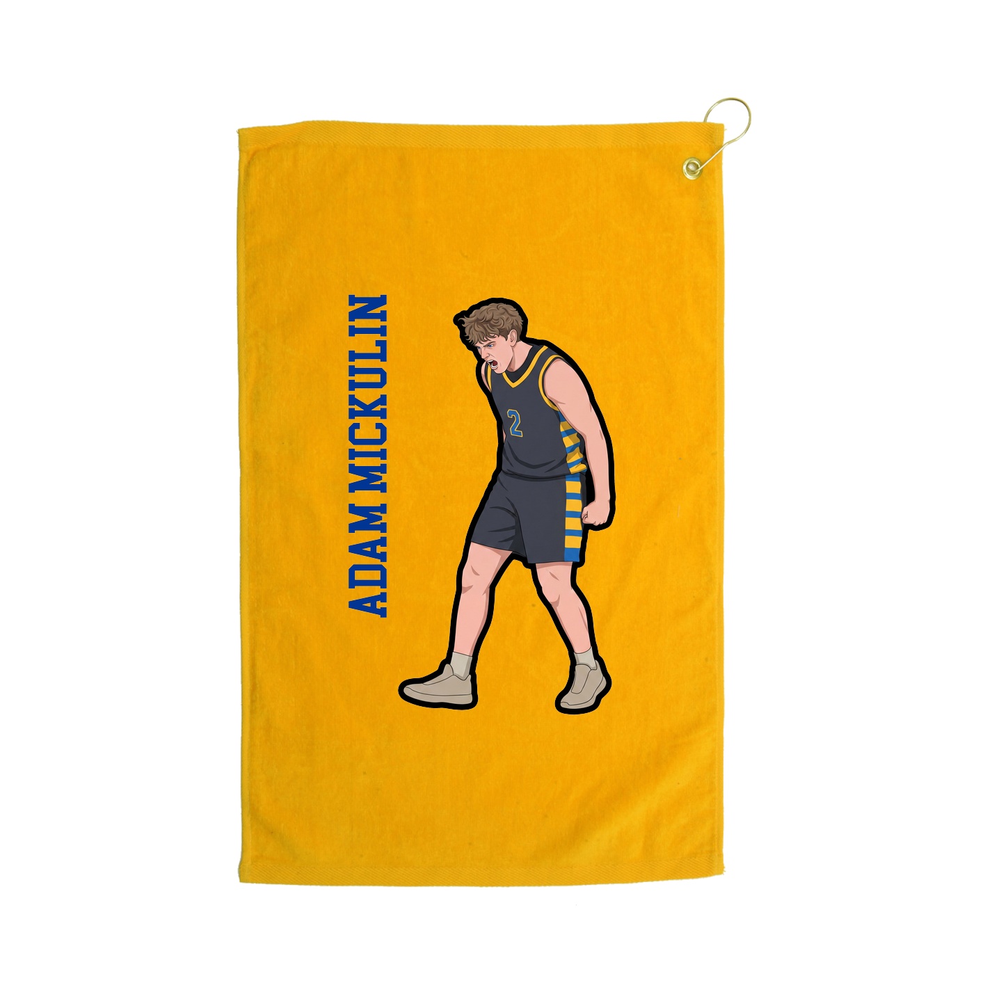 Golf Towel — Name Vertical in Gold