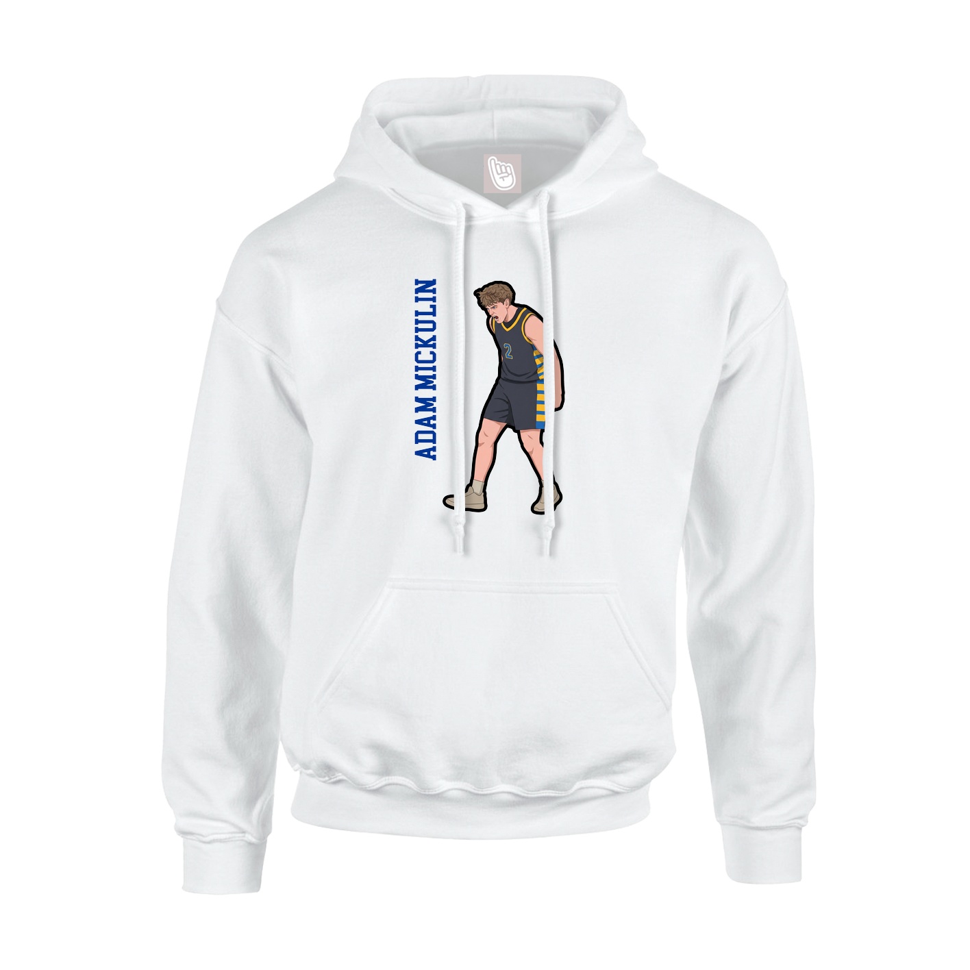 Youth Hoodie — Name Vertical in White