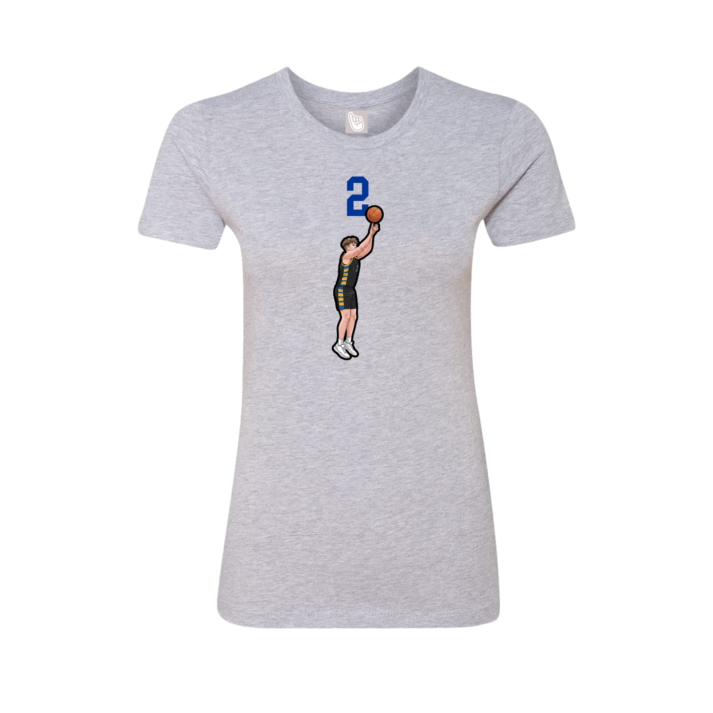 Fitted Women's Tee — Number Top in Grey