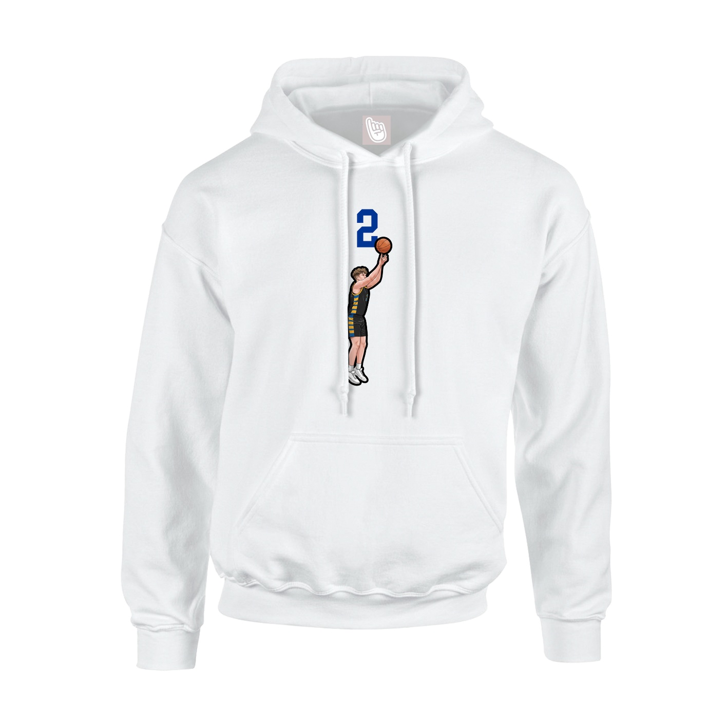 Youth Hoodie — Number Top in White