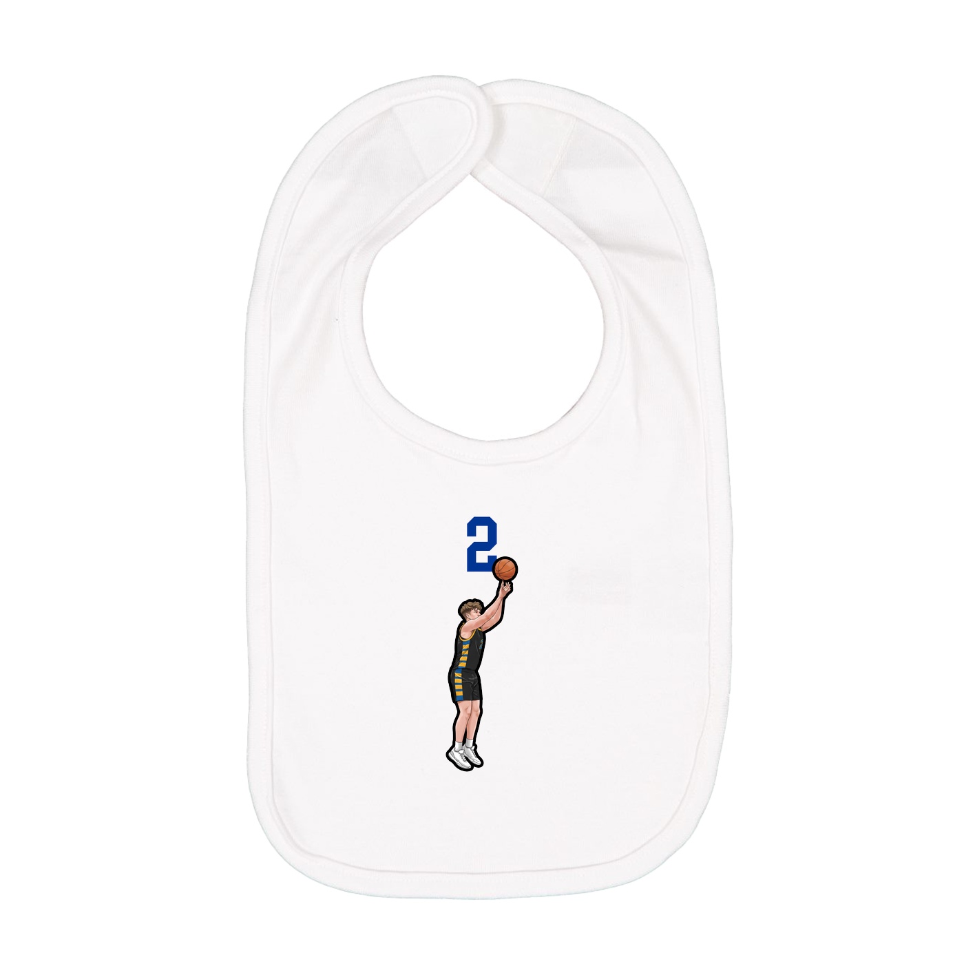 Infant Bib — Number Top in White