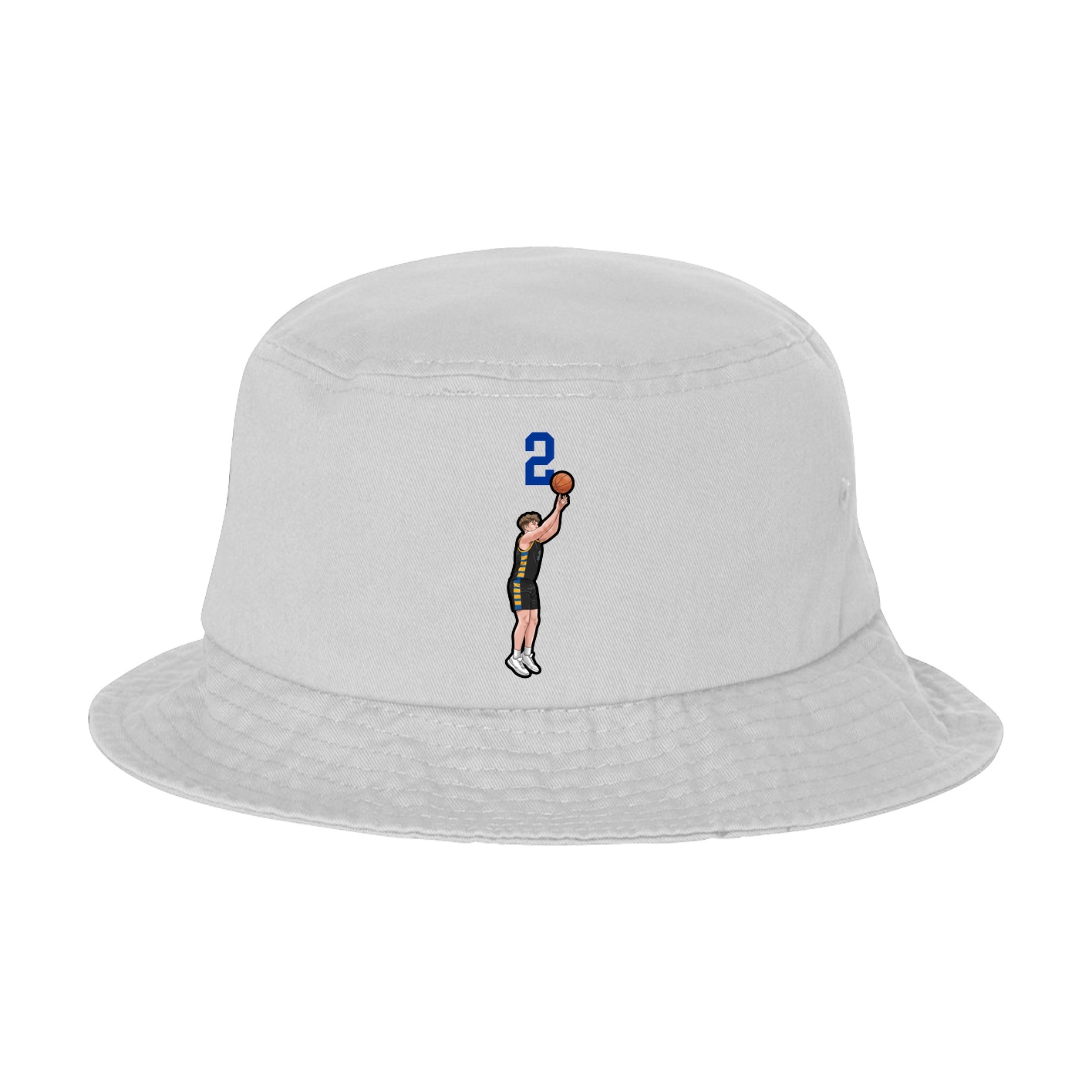 Bucket Cap — Number Top in White