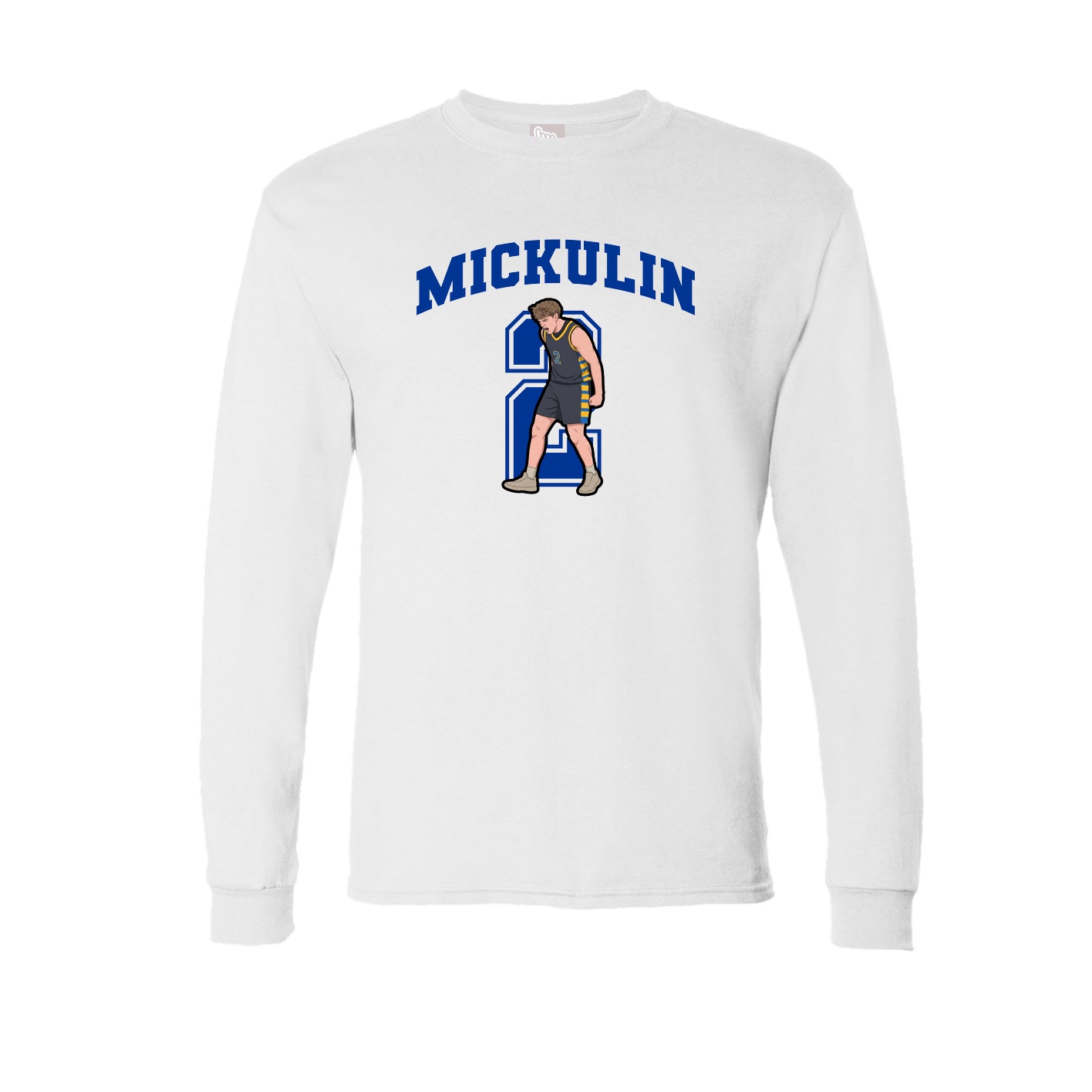 Long Sleeve Tee — Number in White