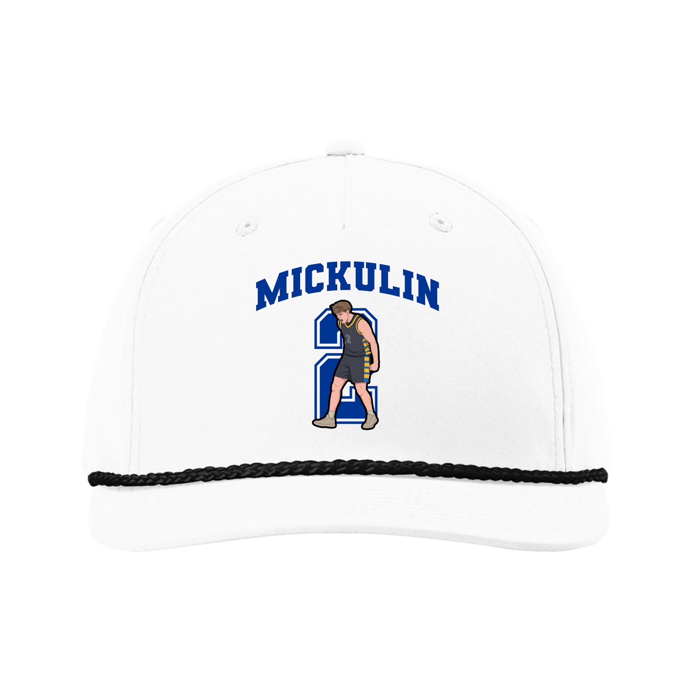Five-Panel Classic Rope Cap — Number in White