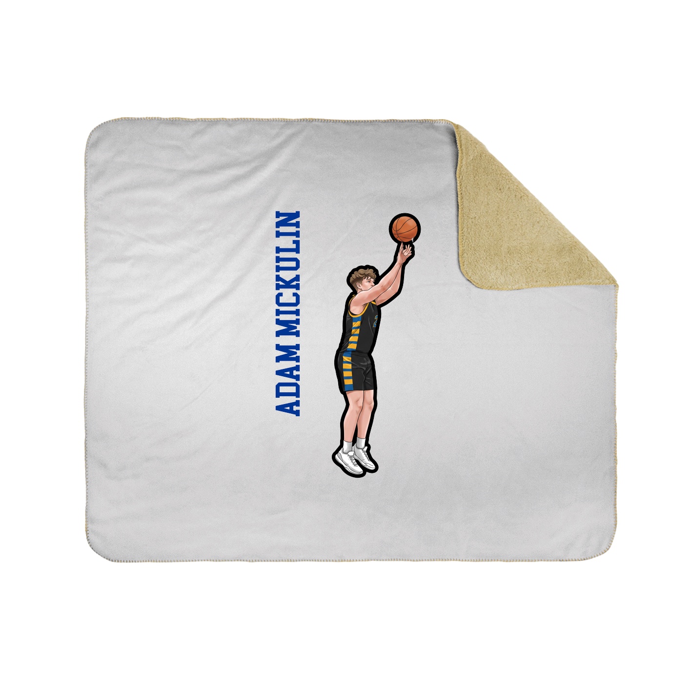 Throw Blanket — Name Vertical in White