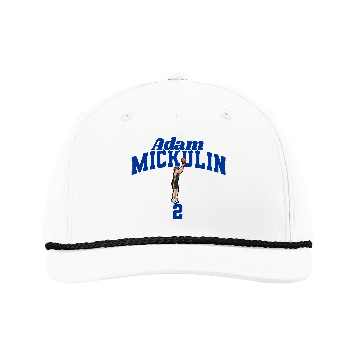 Five-Panel Classic Rope Cap — Signature Arch in White