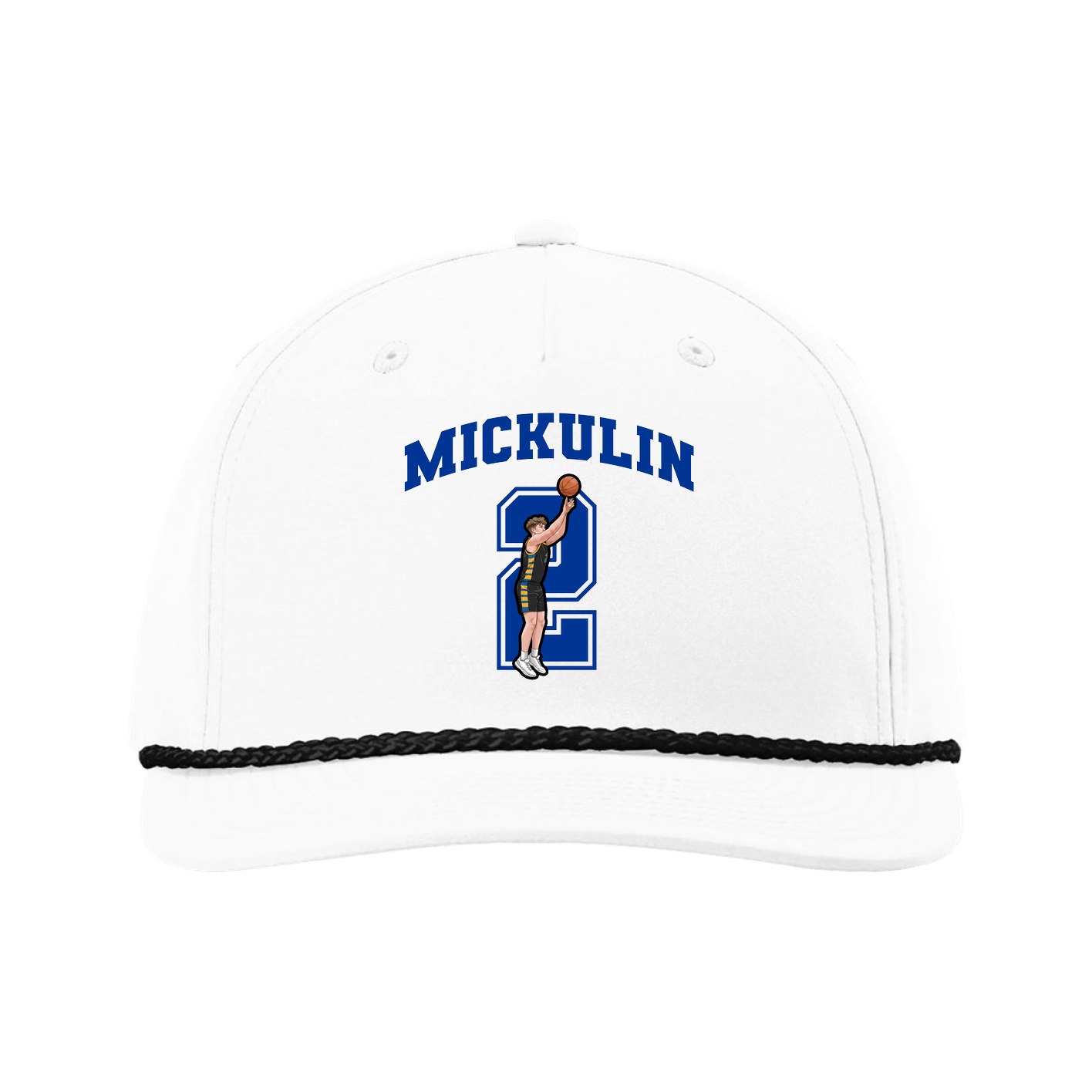Five-Panel Classic Rope Cap — Number in White