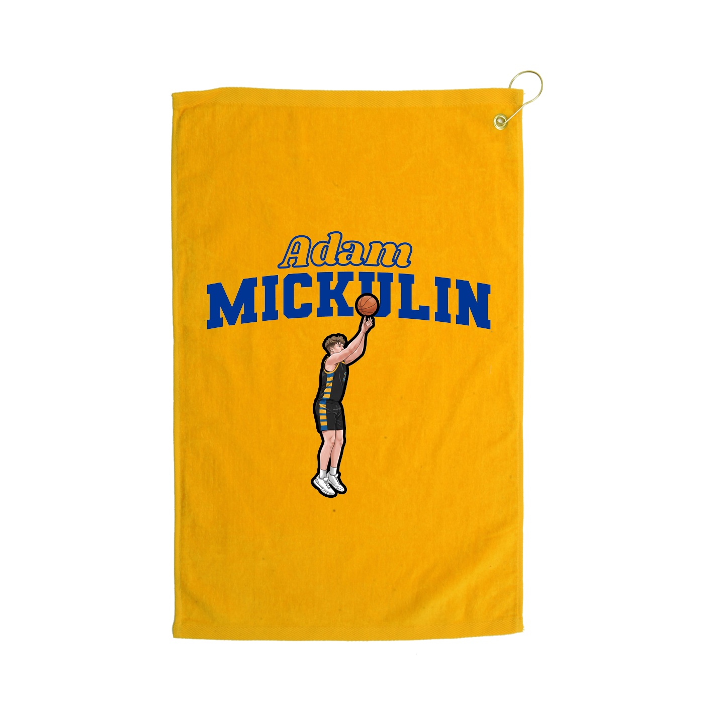 Golf Towel — Name Arch in Gold