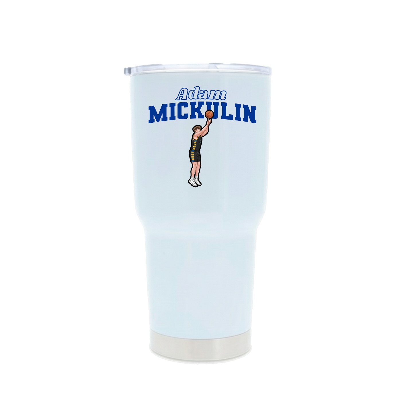 30oz Stainless Steel Tumbler — Name Arch in White