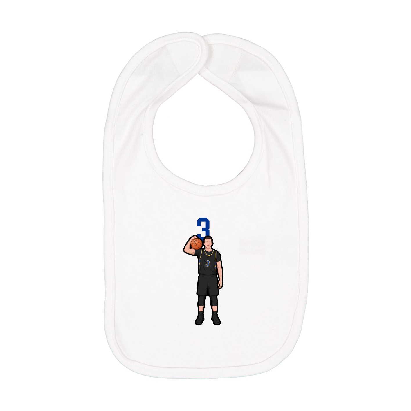 Infant Bib — Number Top in White