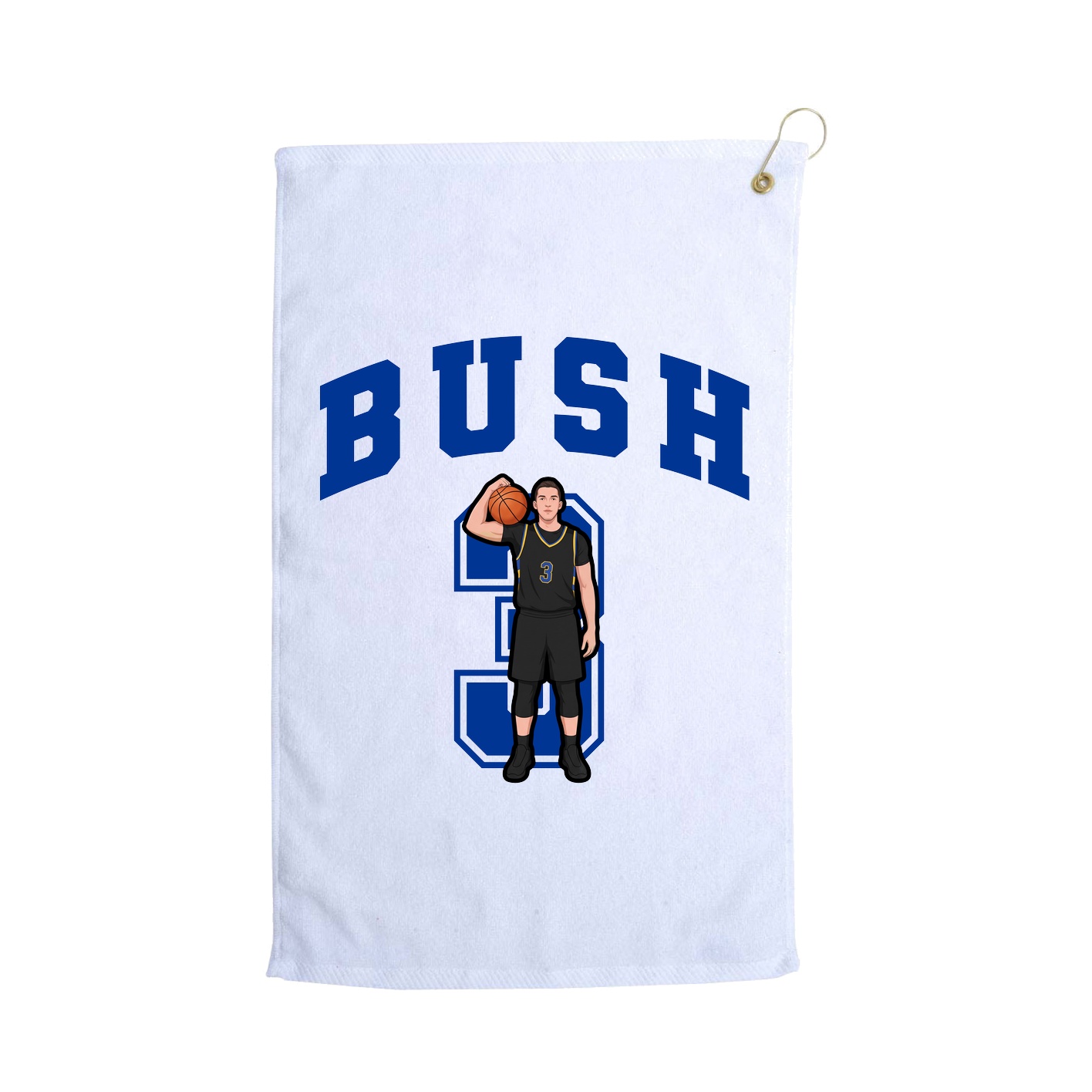 Golf Towel — Number in White