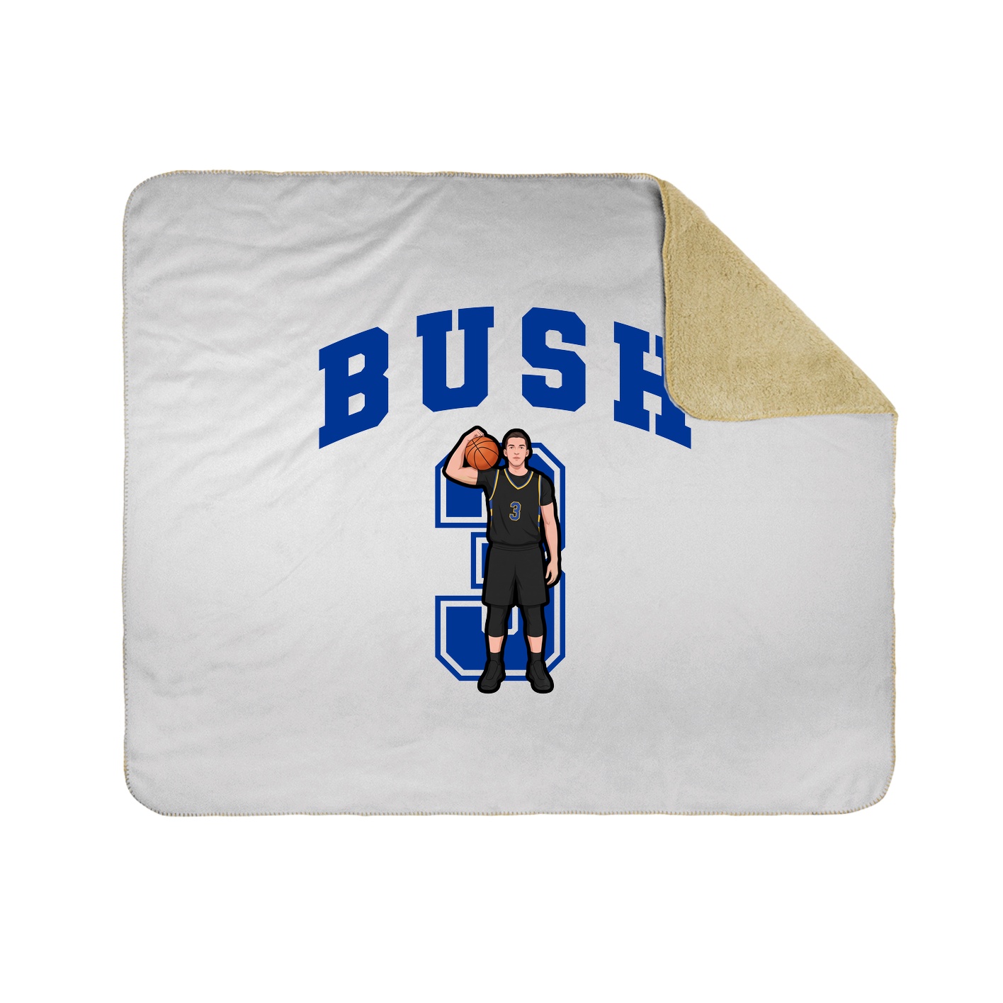 Throw Blanket — Number in White