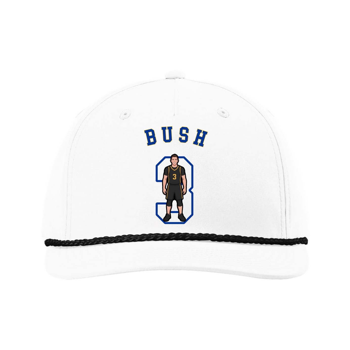 Five-Panel Classic Rope Cap — Shirsey Arch in White